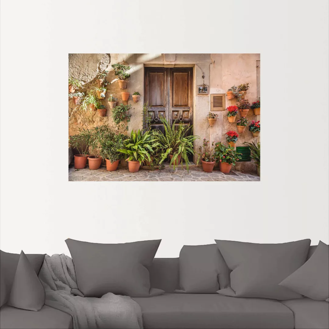 Artland Wandbild "Altstadtgasse Mallorca, Spanien", Pflanzenbilder, (1 St.) günstig online kaufen