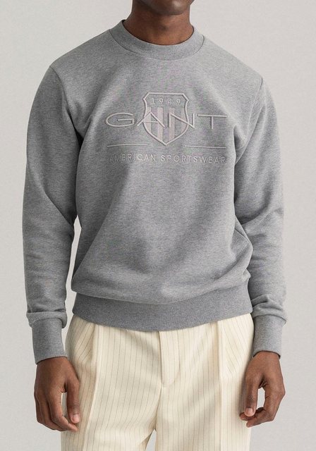 Gant Sweatshirt D1. TONAL ARCHIVE SHIELD C-NECK mit Logostickerei auf der B günstig online kaufen