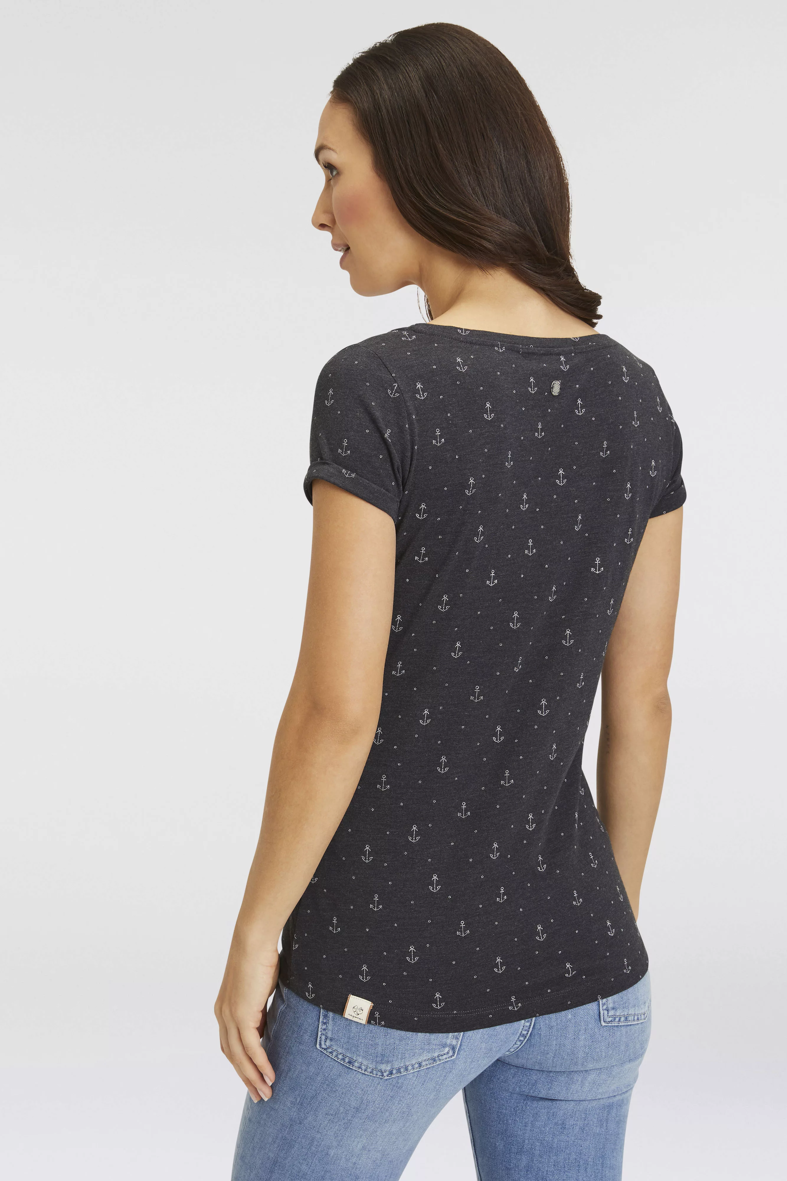 Ragwear T-Shirt "FLORAH A ORGANIC O", mit maritimen Anker-Allover-Druck günstig online kaufen