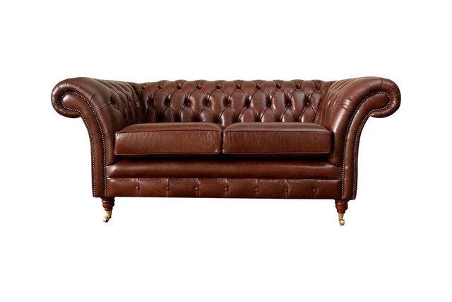 Xlmoebel Sofa Chesterfield Sofa Polster Leder Sitzmöbel Braune Zweisitzer N günstig online kaufen