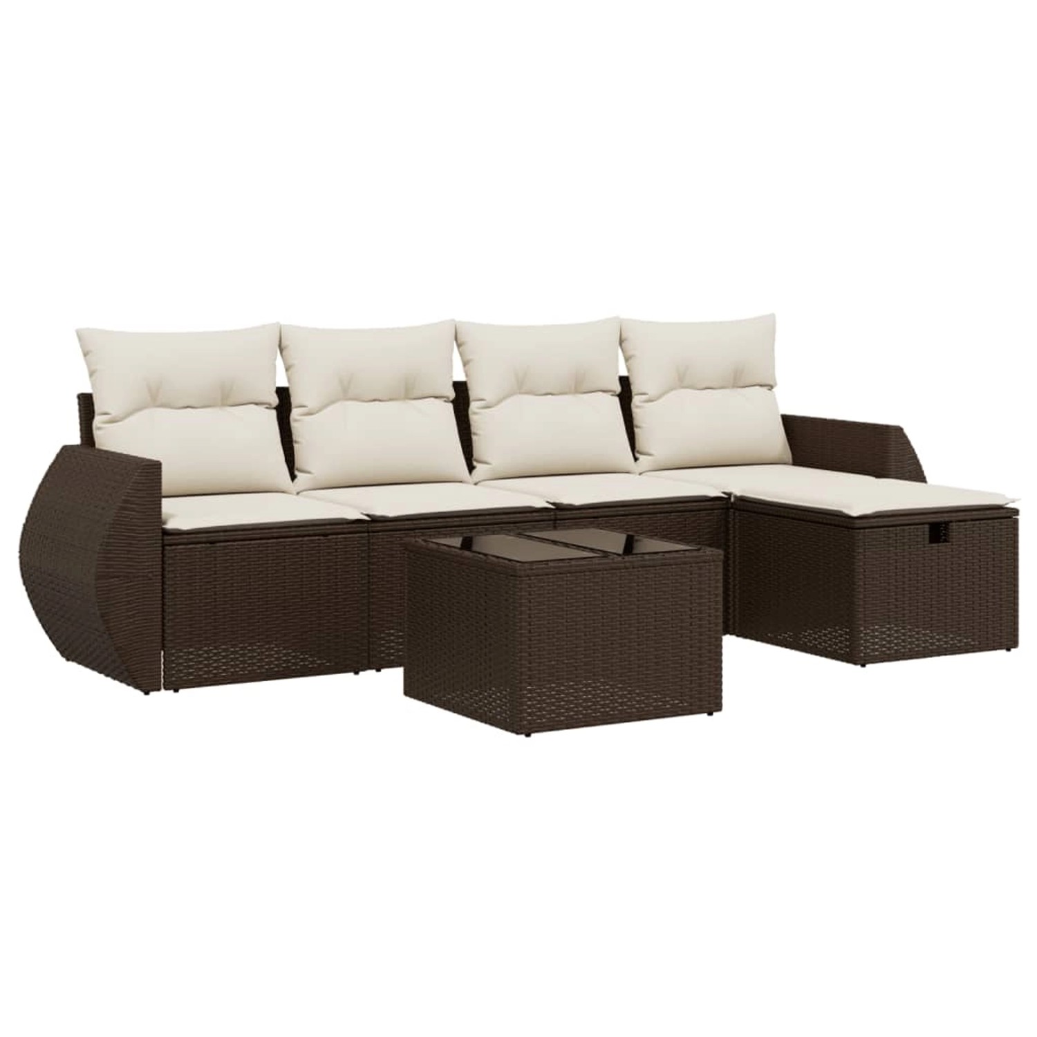 vidaXL 6-Tlg Garten-Sofagarnitur mit Kissen Braun Poly Rattan 3264099 günstig online kaufen