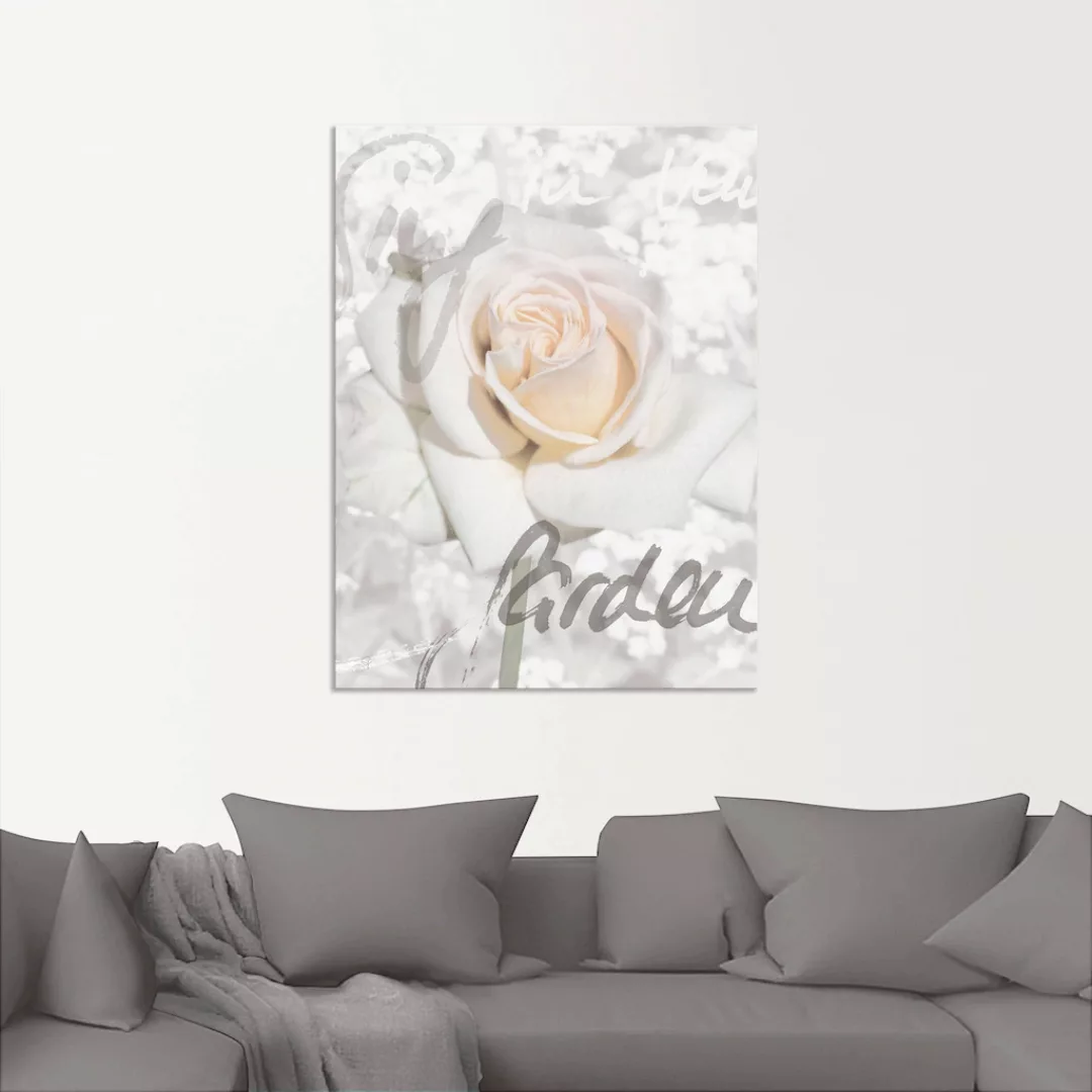 Artland Wandbild »In Lettern - Rose«, Blumen, (1 St.), als Alubild, Outdoor günstig online kaufen