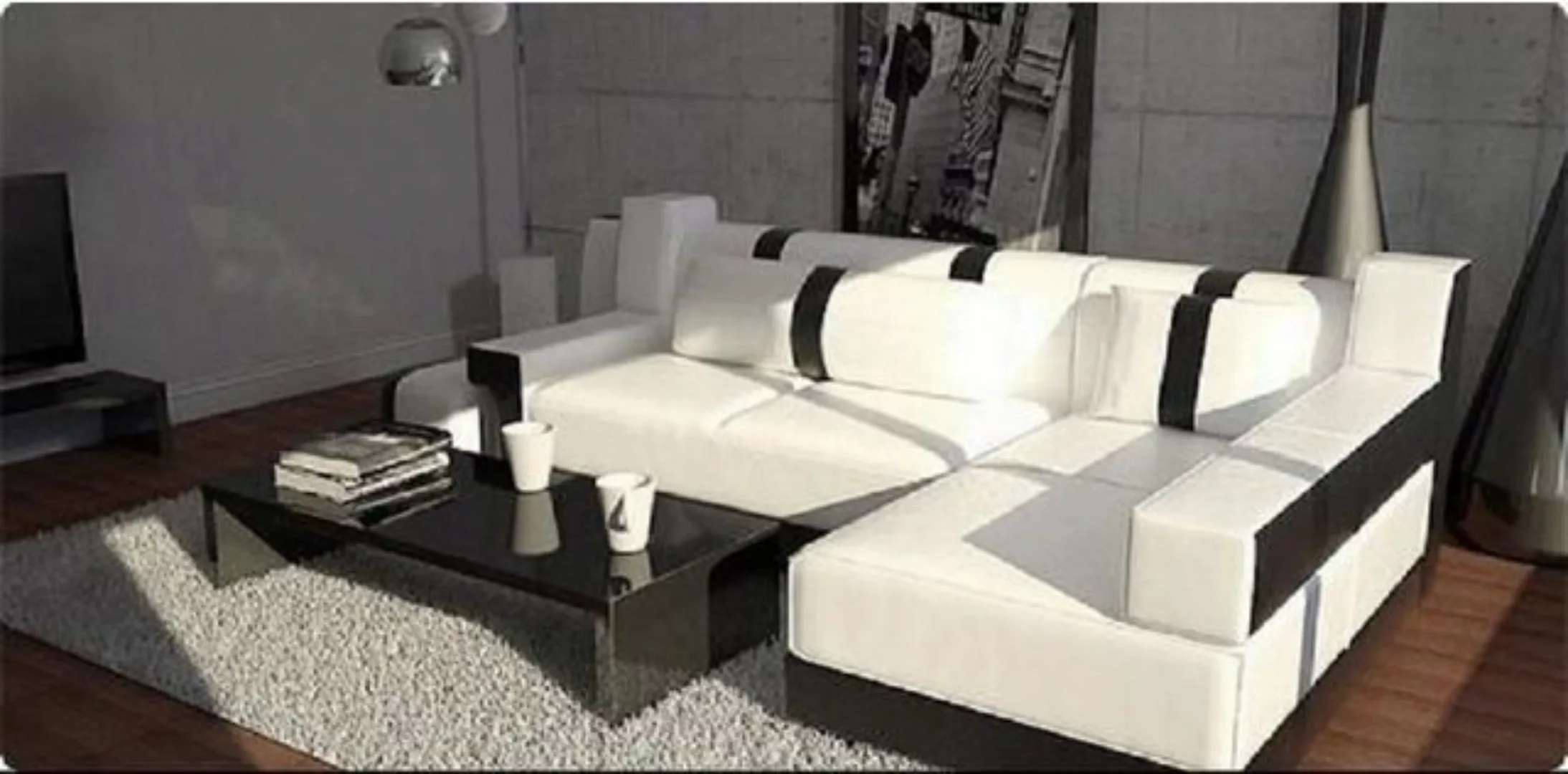 JVmoebel Ecksofa, Ecksofa Sofa Couch Polster Wohnlandschaft Leder Eck Sofas günstig online kaufen