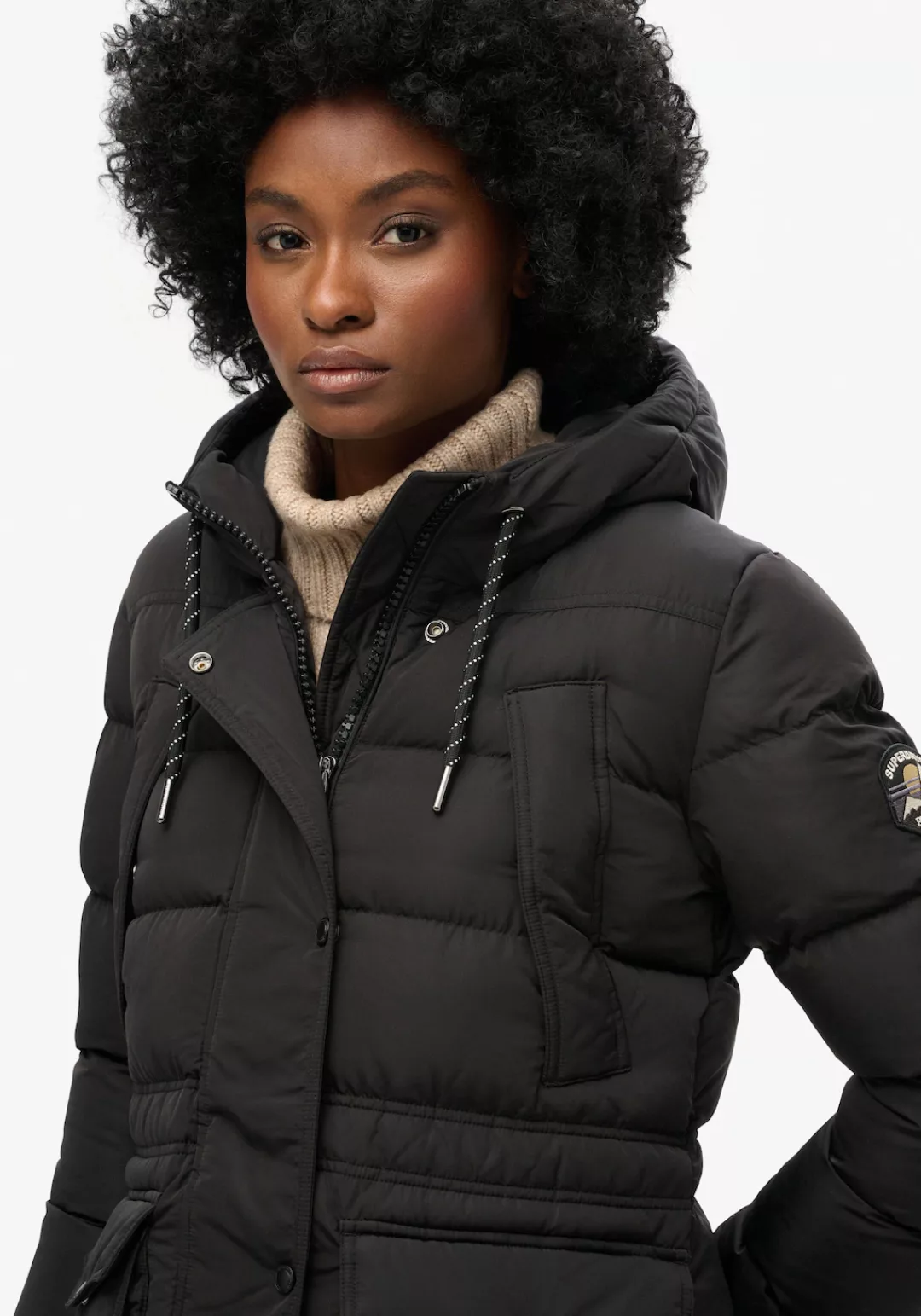 Superdry Steppjacke "EVEREST MID LENGTH PUFFER JKT", mit Kapuze günstig online kaufen