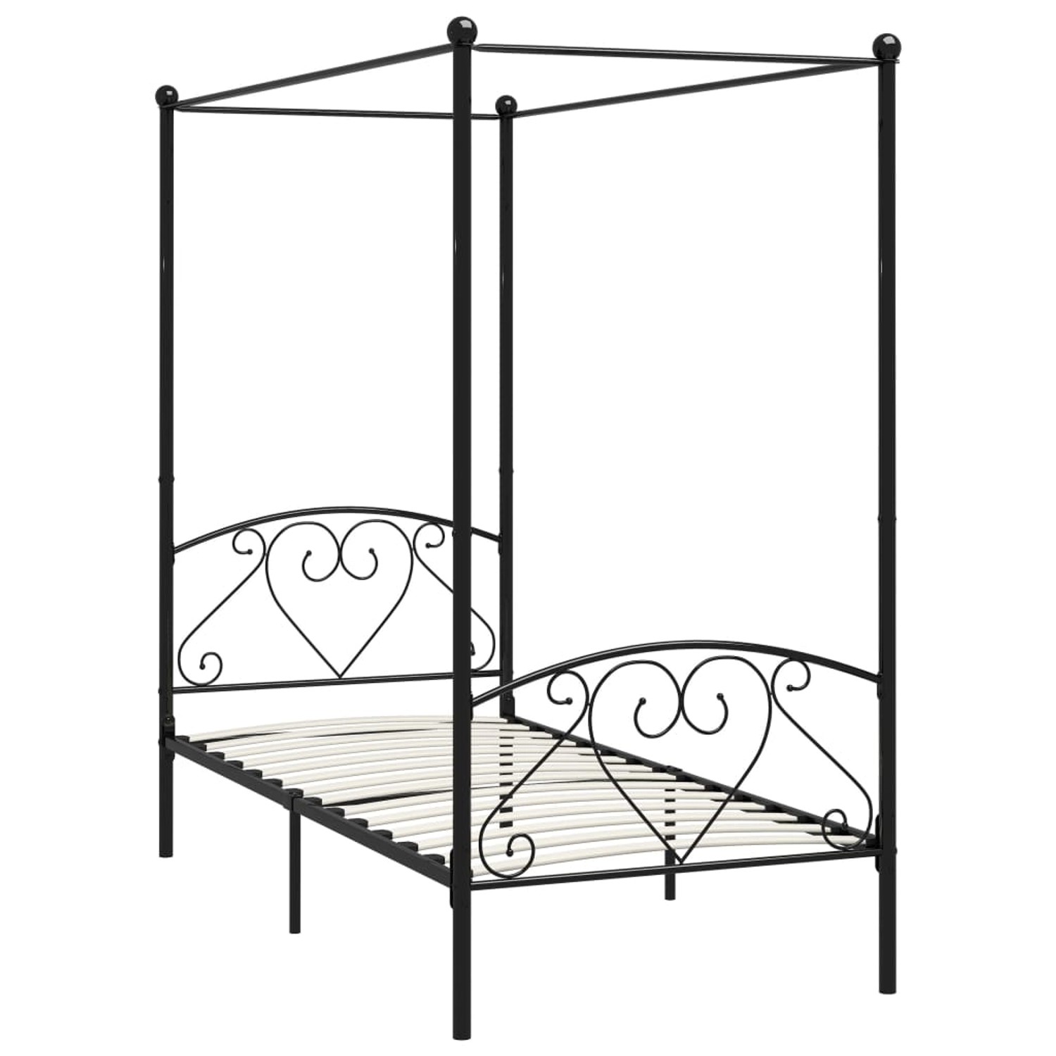 Himmelbett-gestell Schwarz Metall 120 X 200 Cm günstig online kaufen