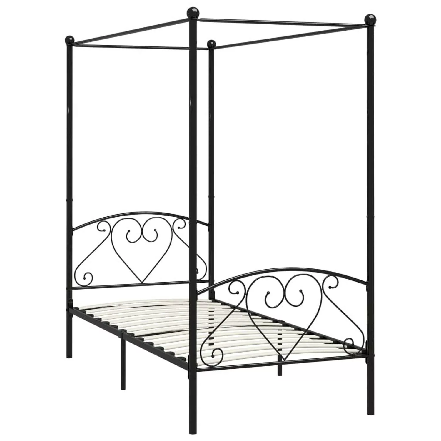 Himmelbett-gestell Schwarz Metall 120 X 200 Cm günstig online kaufen