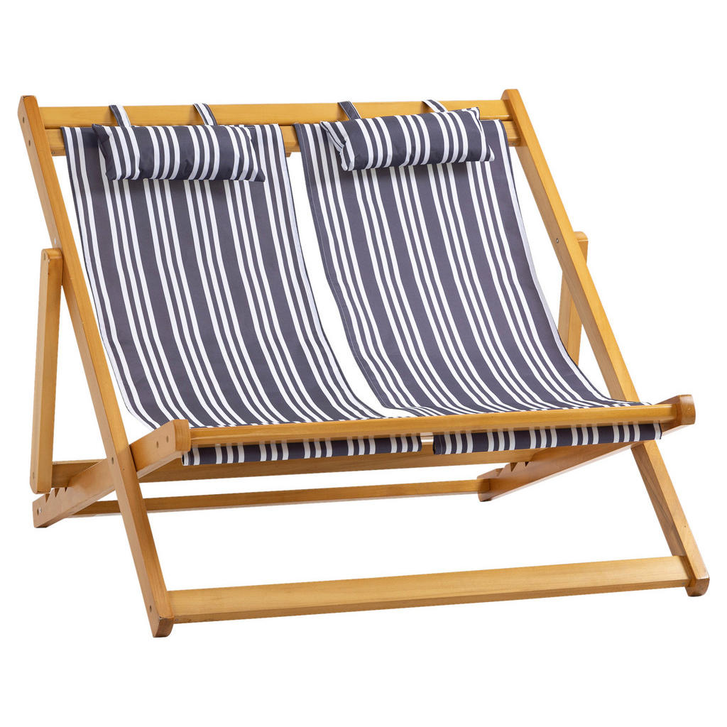 Outsunny Gartenliege teak Holz B/H/L: ca. 101x71x108 cm günstig online kaufen