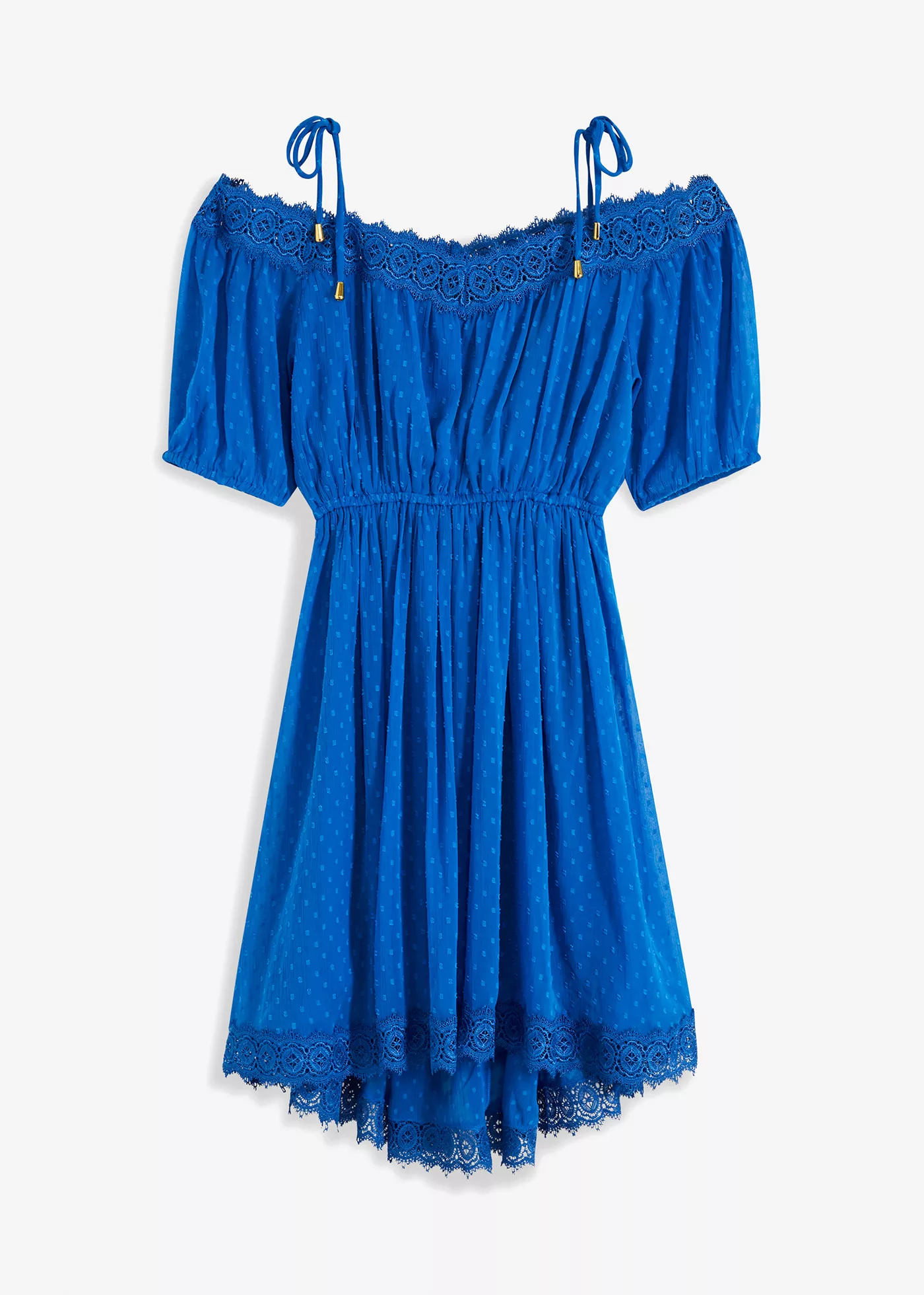 Cold-Shoulder-Kleid mit Spitze günstig online kaufen