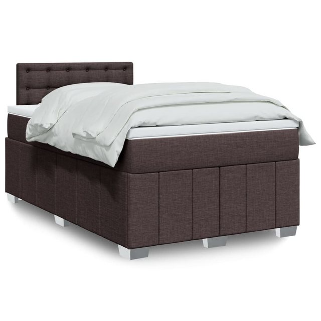 vidaXL Boxspringbett, Boxspringbett mit Matratze Dunkelbraun 120x200 cm Sto günstig online kaufen