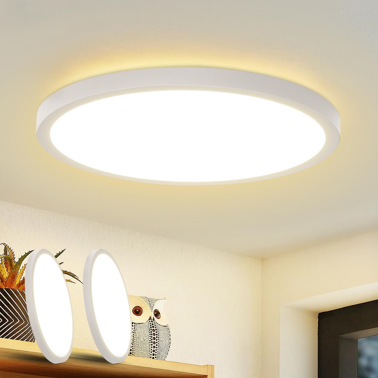 Nettlife LED Panel Deckenleuchte Schwarz Rund günstig online kaufen
