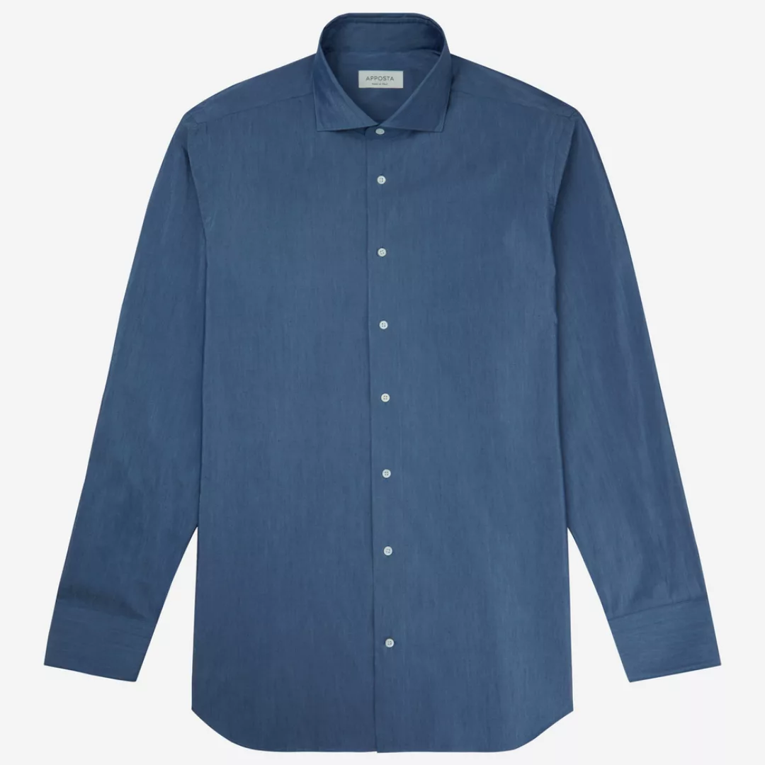 Hemd  einfarbig  marineblau baumwolle denim, kragenform  niedriger spreizkr günstig online kaufen