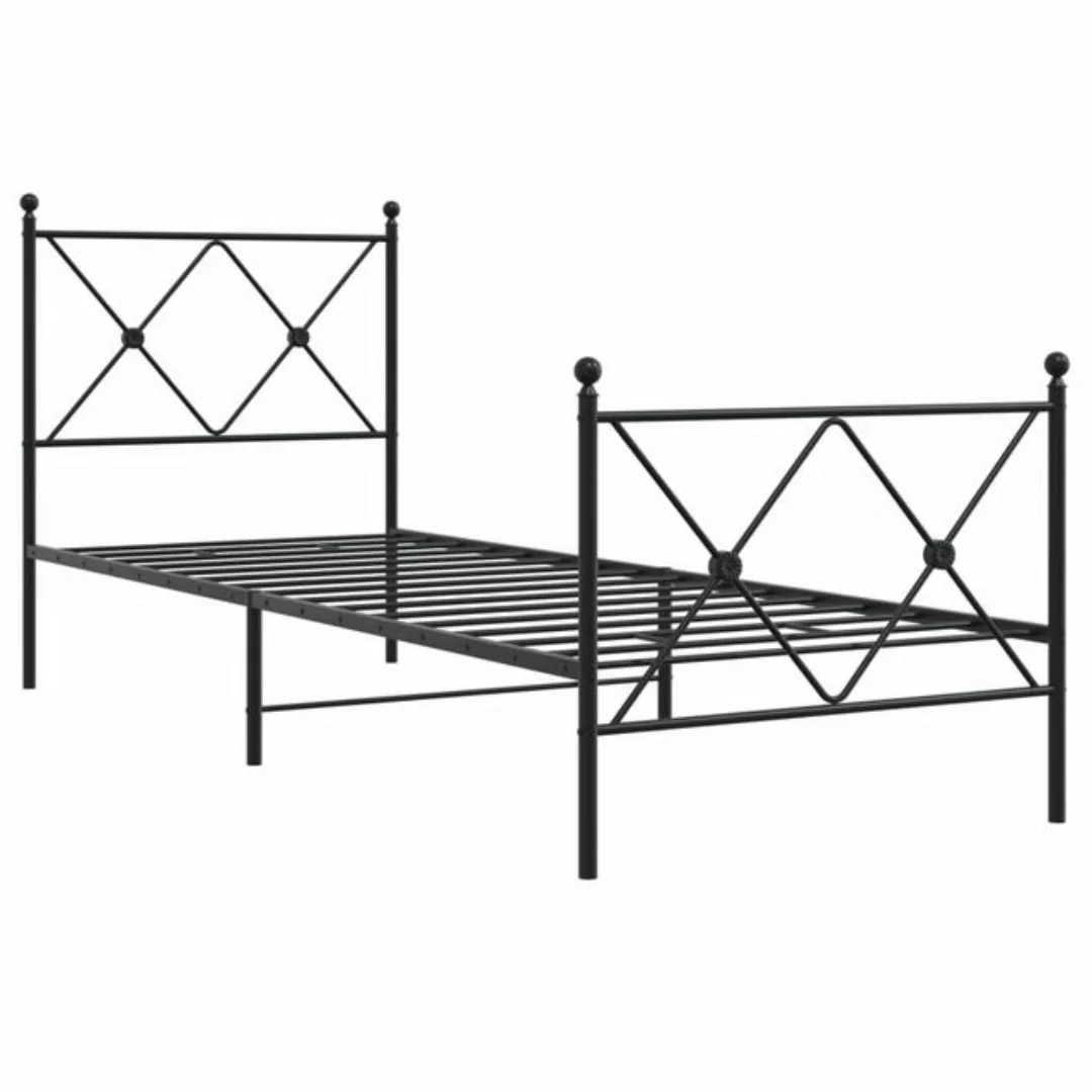 vidaXL Bett Bettgestell mit Kopf- und Fußteil Metall Weiß 75x190 cm günstig online kaufen