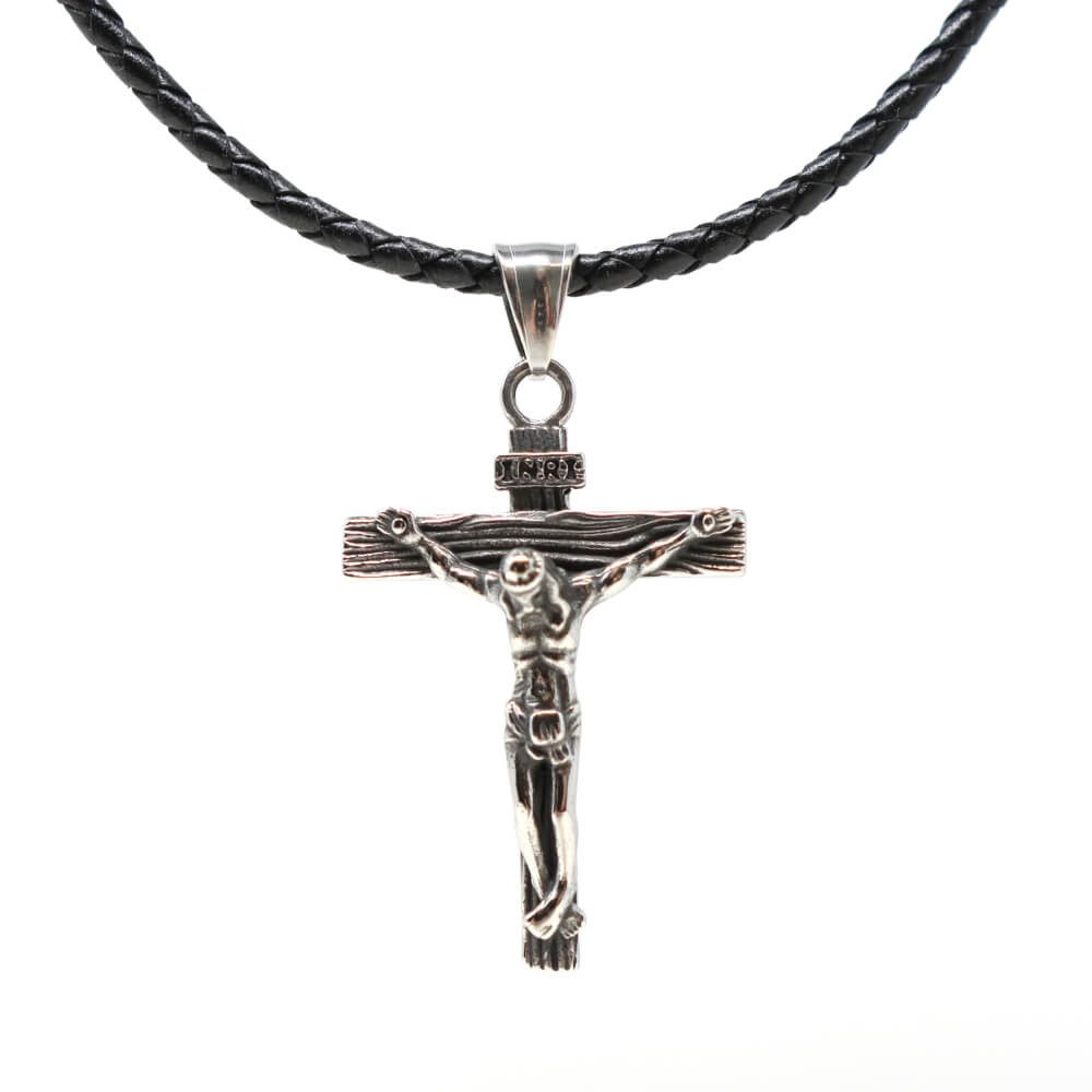 DALMARO Kette mit Anhänger Lederkette Edelstahlkette günstig online kaufen