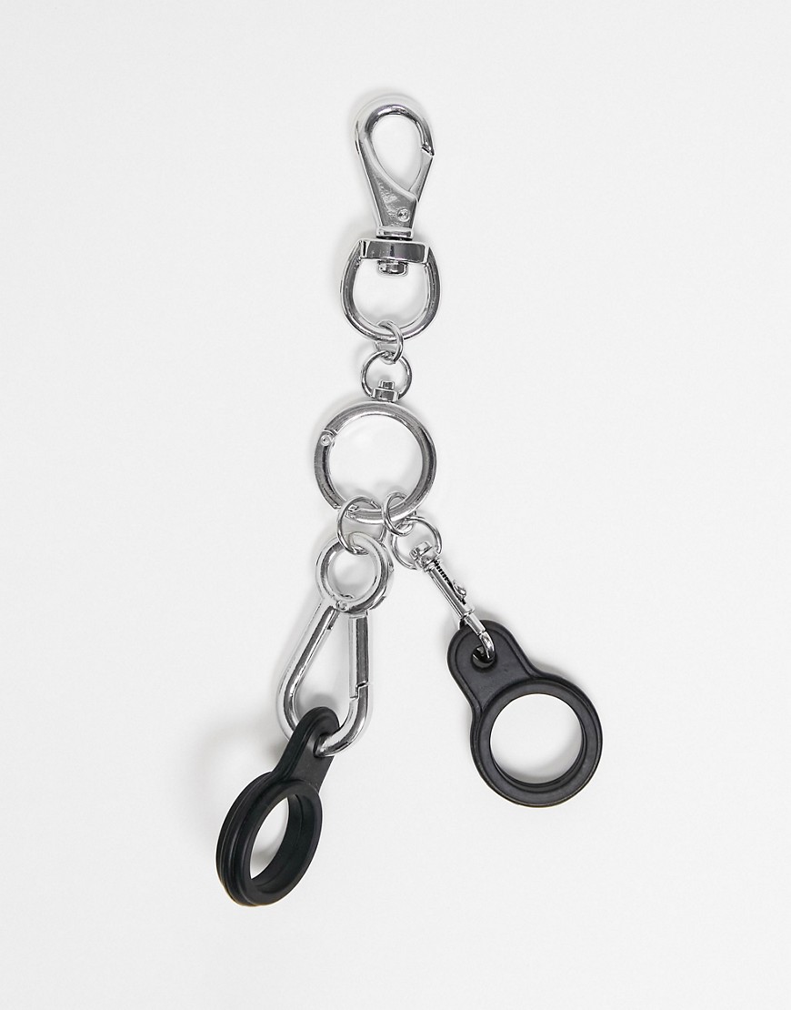 ASOS DESIGN – Silberfarbener Schlüsselring mit Schlaufendetail günstig online kaufen