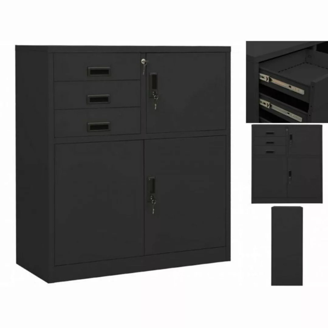 vidaXL Aktenschrank Büroschrank Anthrazit 90x40x102 cm Stahl günstig online kaufen