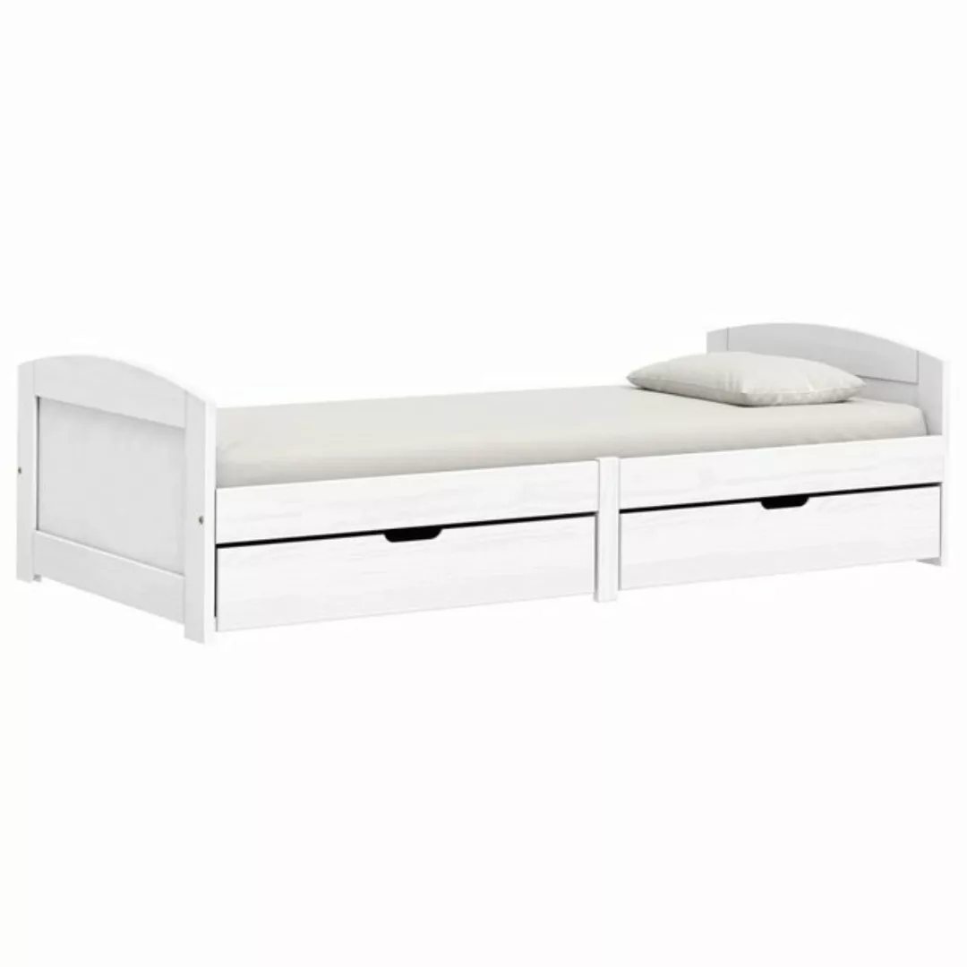 furnicato Bett Tagesbett mit 2 Schubladen IRUN Weiß 90x200cm Massivholz Kie günstig online kaufen