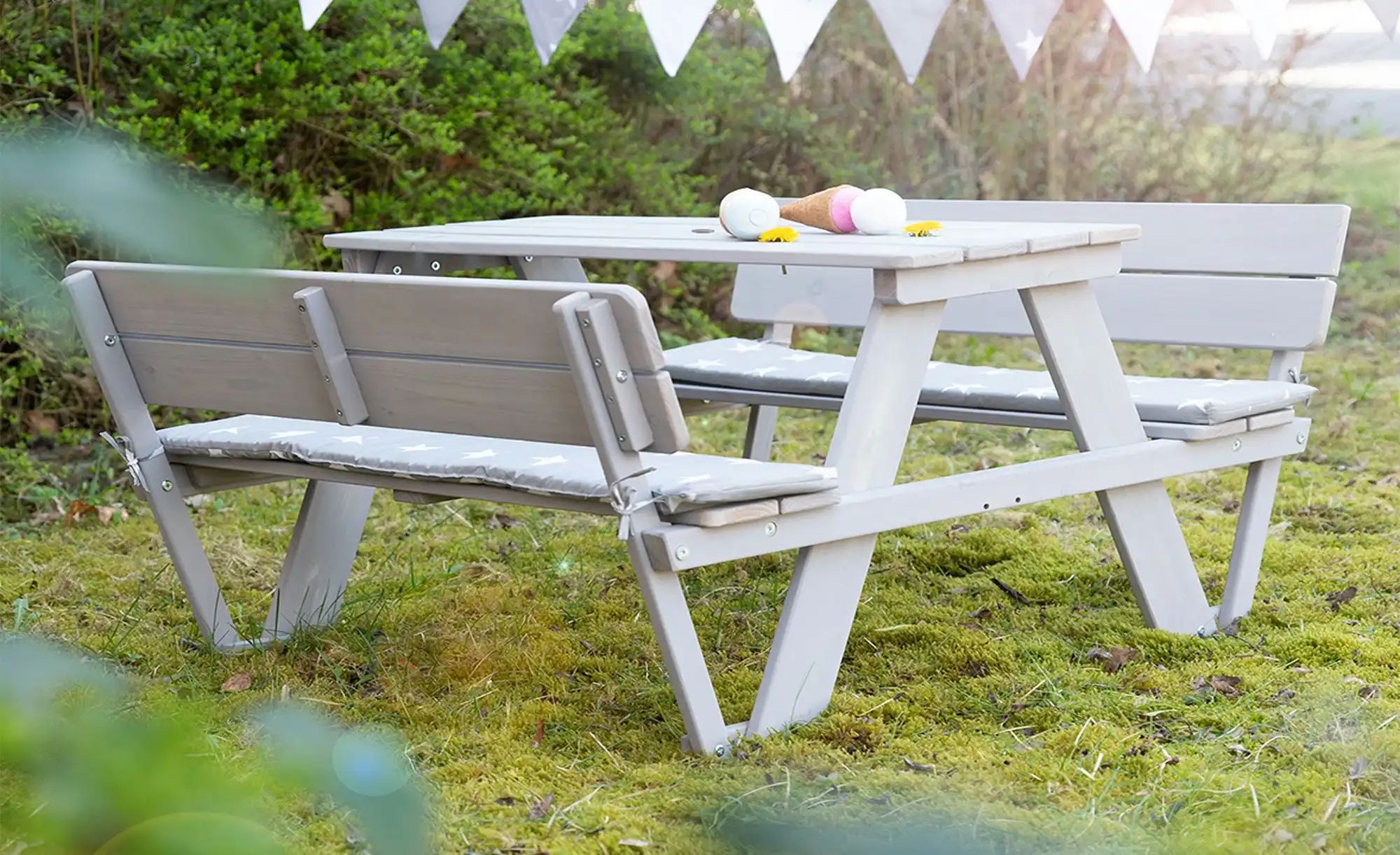 roba Kindersitzgruppe in Grau Picknick for 4 mit Lehne günstig online kaufen