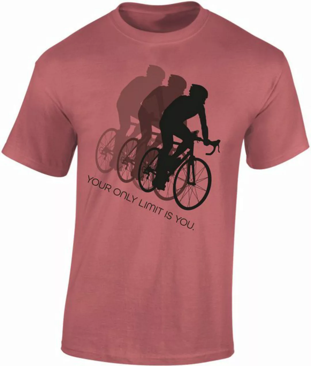 Baddery Print-Shirt Fahrrad T-Shirt: "Your only limit is you" hochwertiger günstig online kaufen
