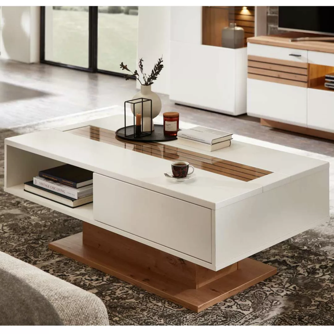 Sofa Tisch modern mit einer Schublade 120 cm breit - 65 cm tief günstig online kaufen