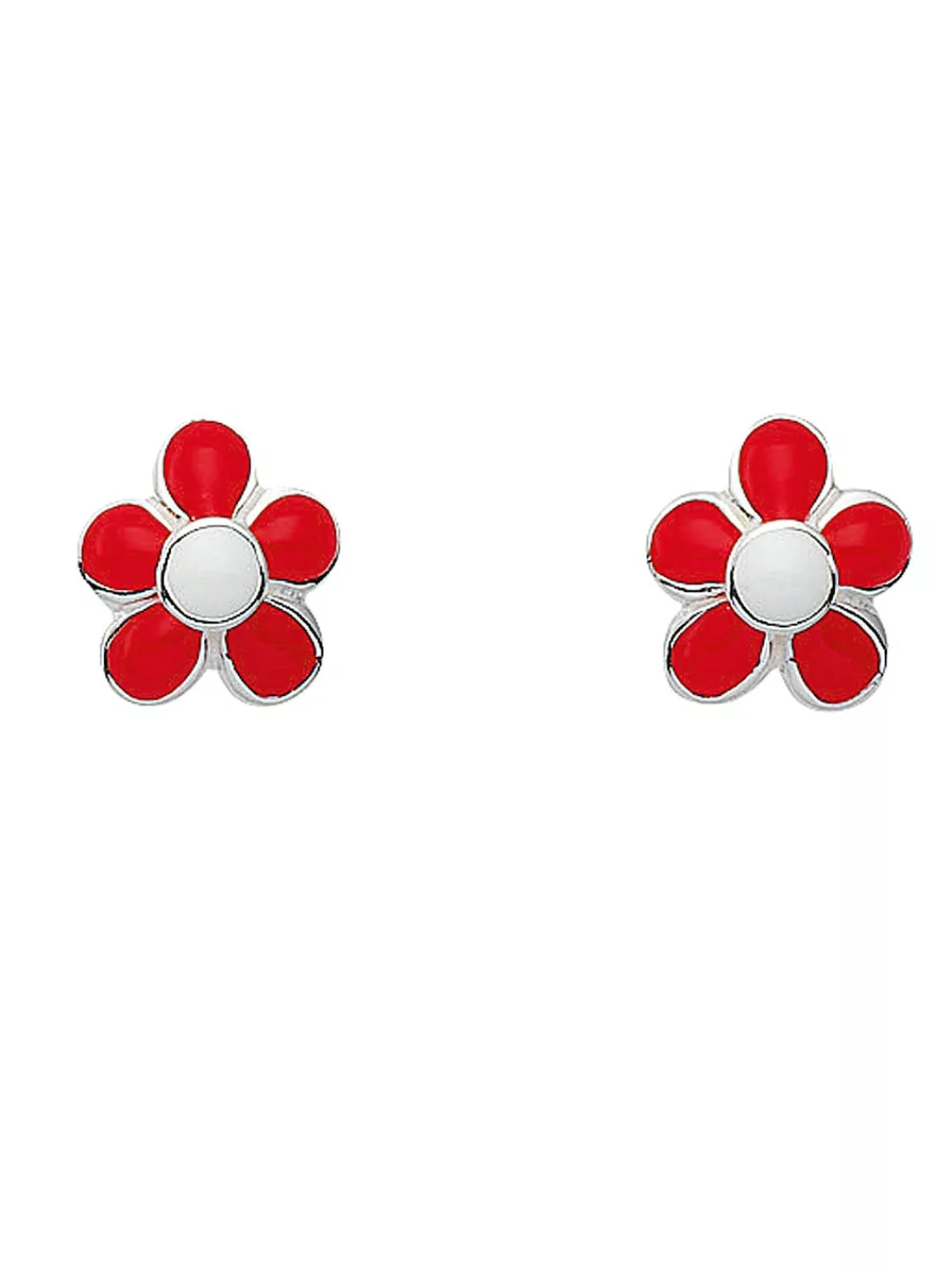 Adelia´s Paar Ohrhänger "925 Silber Ohrringe Ohrstecker Blüte - rot", Silbe günstig online kaufen