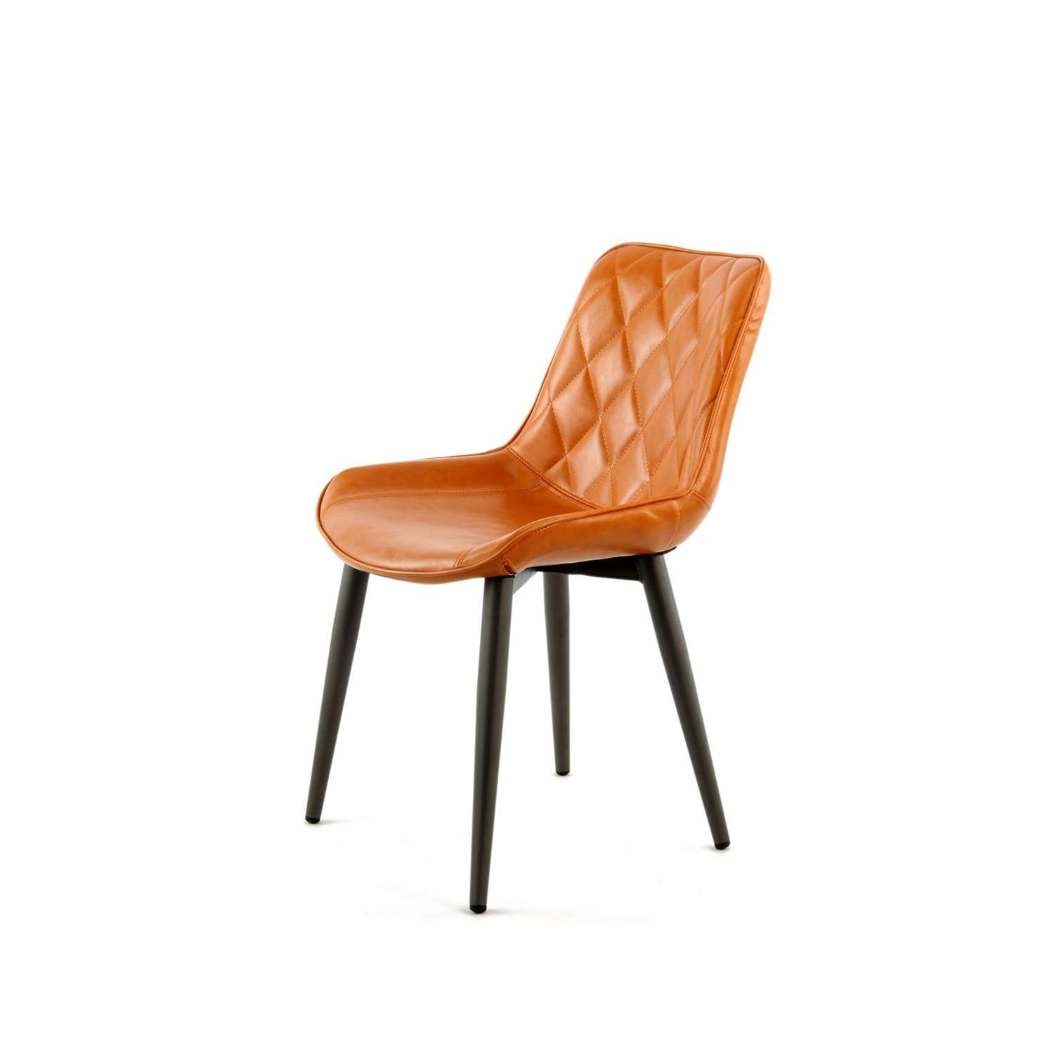 MeGusta Moderner Stuhl 2er-Set Orange Polsterstuhl Esszimmerstuhl Stella günstig online kaufen