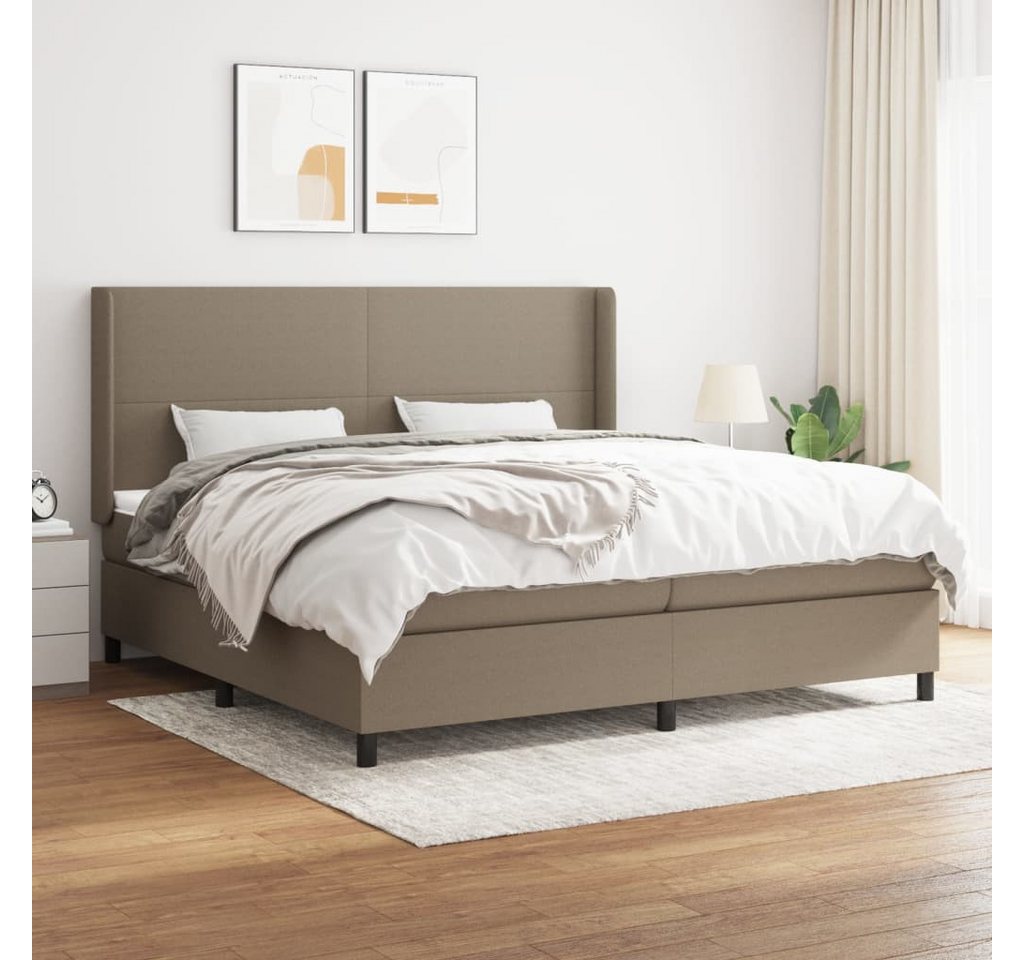 vidaXL Boxspringbett Boxspringbett mit Matratze Taupe 200x200 cm Stoff Bett günstig online kaufen