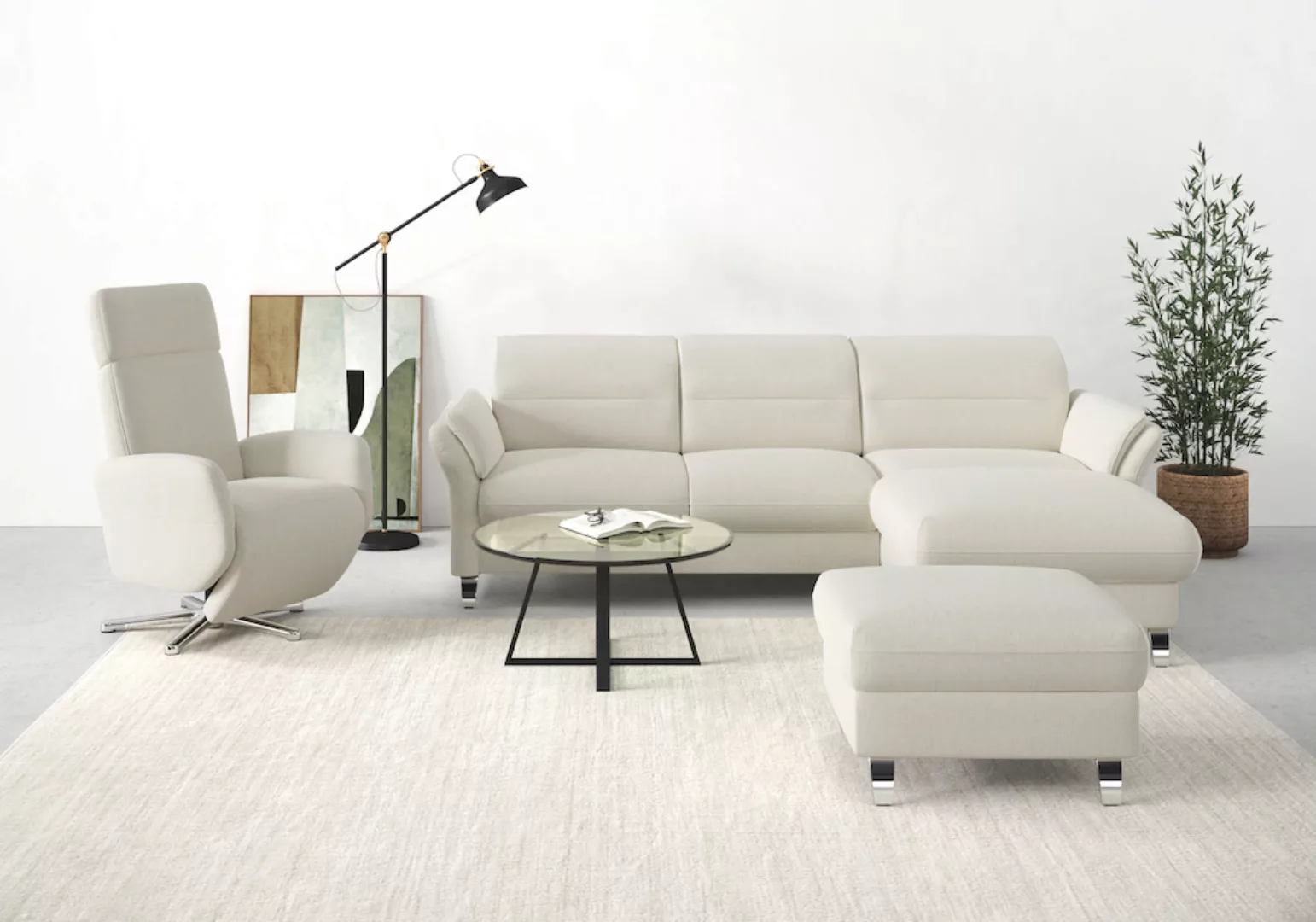 sit&more Ecksofa "Grenoble L-Form", Federkern, wahlweise mit Bettfunktion, günstig online kaufen