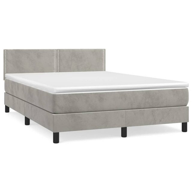 vidaXL Boxspringbett mit Matratze Hellgrau 140x190 cm Samt1368657 günstig online kaufen