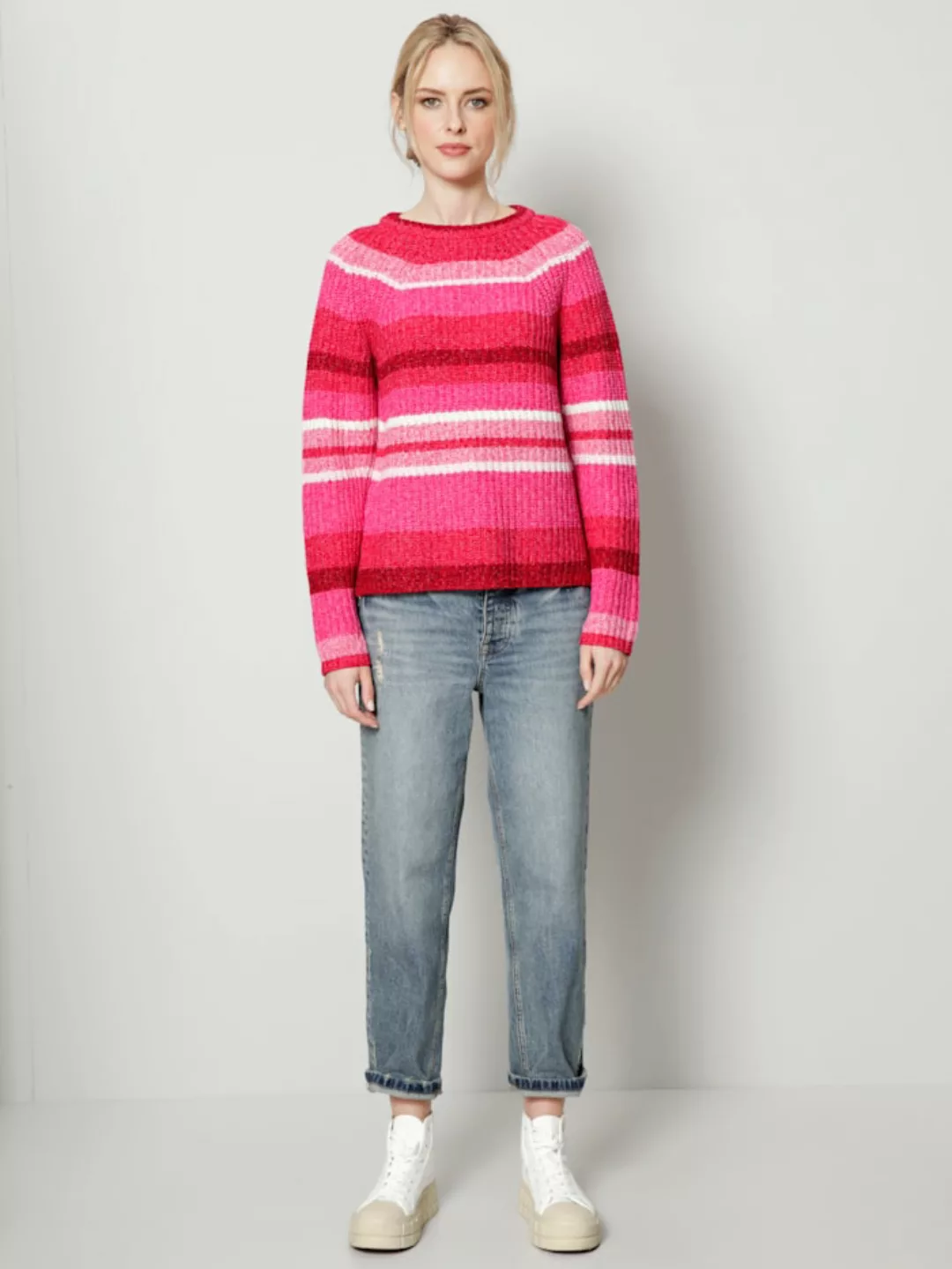 Pullover im Streifendessin OUI Multicolor günstig online kaufen