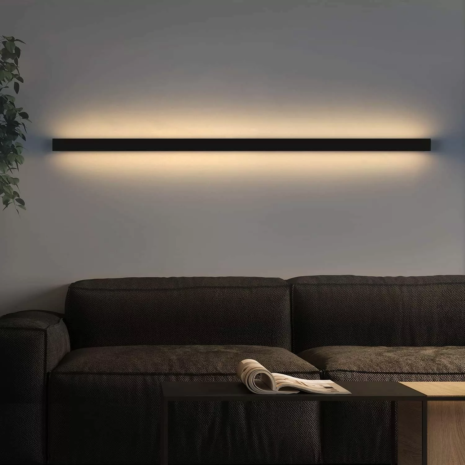 ZMH LED Wandleuchte Innen Schwarz 60/80/100CM günstig online kaufen