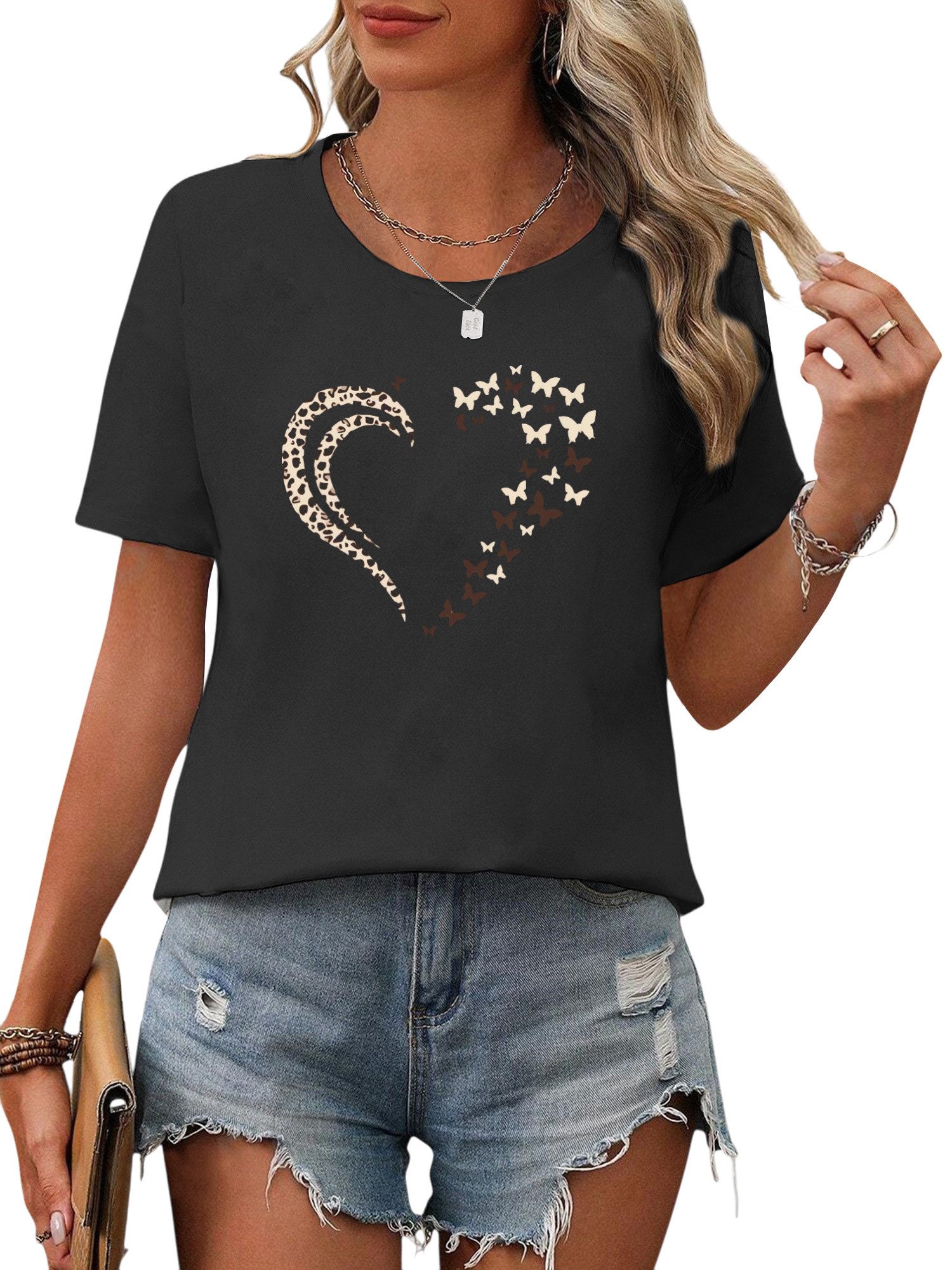 PYL Kurzarmbluse Damen Sommer Casual Kurzarmbluse günstig online kaufen