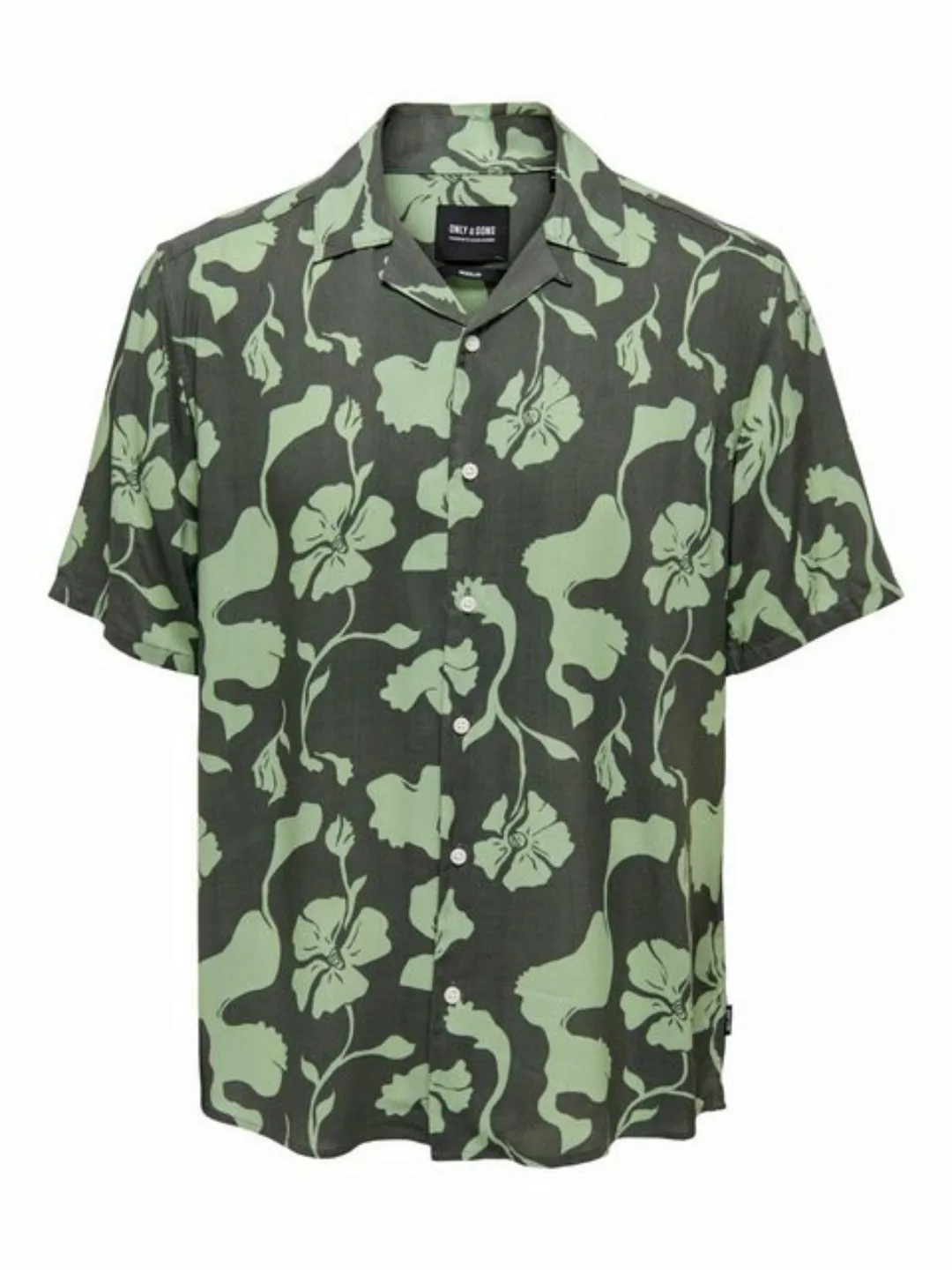 ONLY & SONS Kurzarmhemd Freizeit Kurzarm Hemd Tropisches Blumen Print Shirt günstig online kaufen