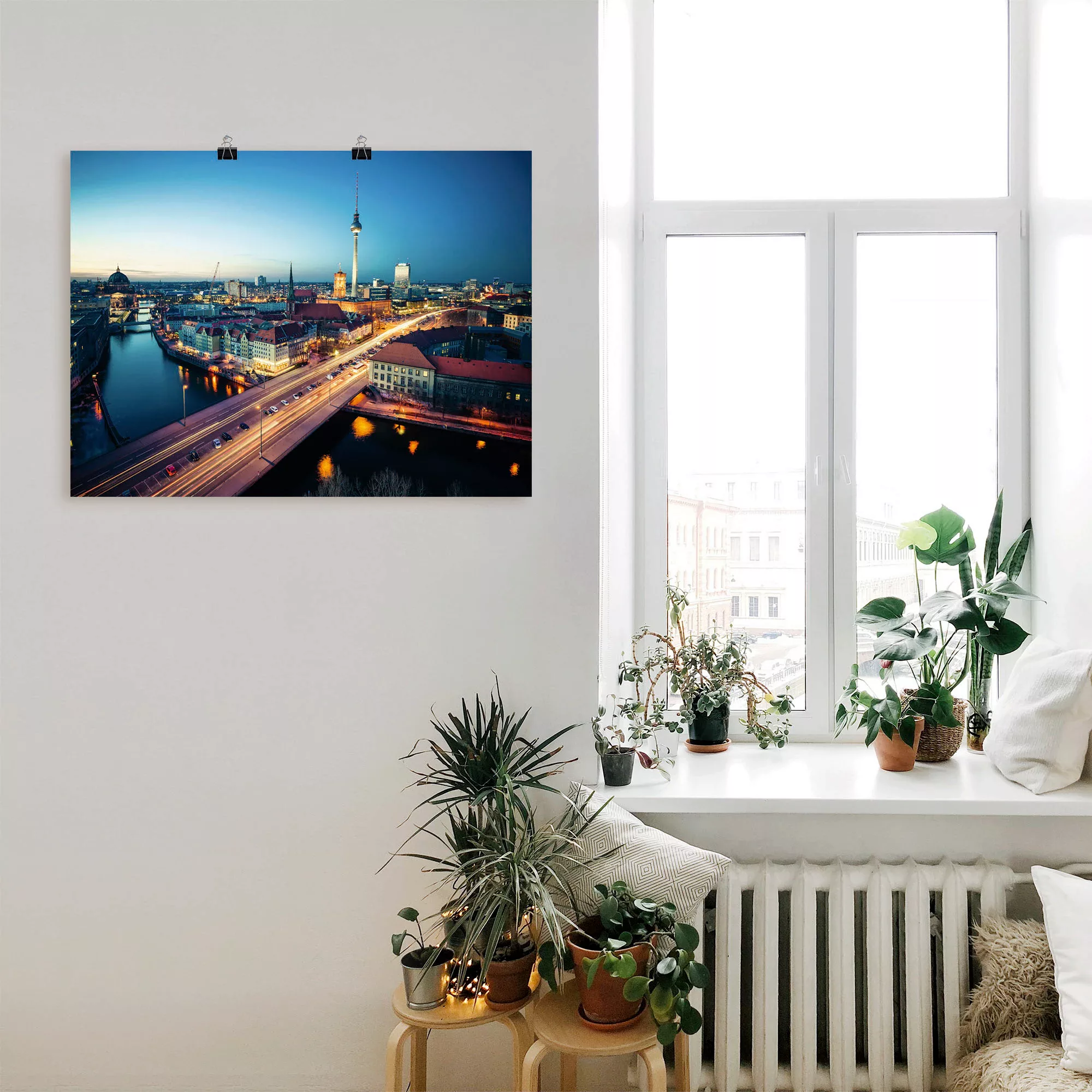 Artland Wandbild "Berlin Cityscape am Abend", Deutschland, (1 St.), als Lei günstig online kaufen