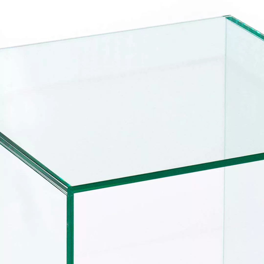 Rollbarer Glas Beistelltisch in Transparent 43 cm hoch günstig online kaufen