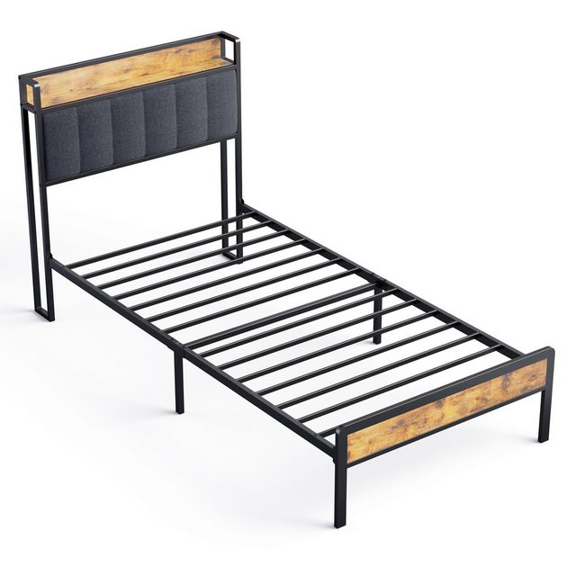 Bealife Einzelbett Bettrahmen Holz Metallbett,Bettgestell aus Metall,90x220 günstig online kaufen