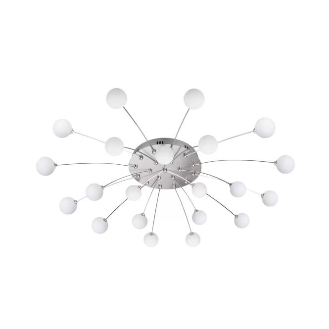 LED-Deckenlampe Bullet, 21-flammig, nickel/weiß günstig online kaufen