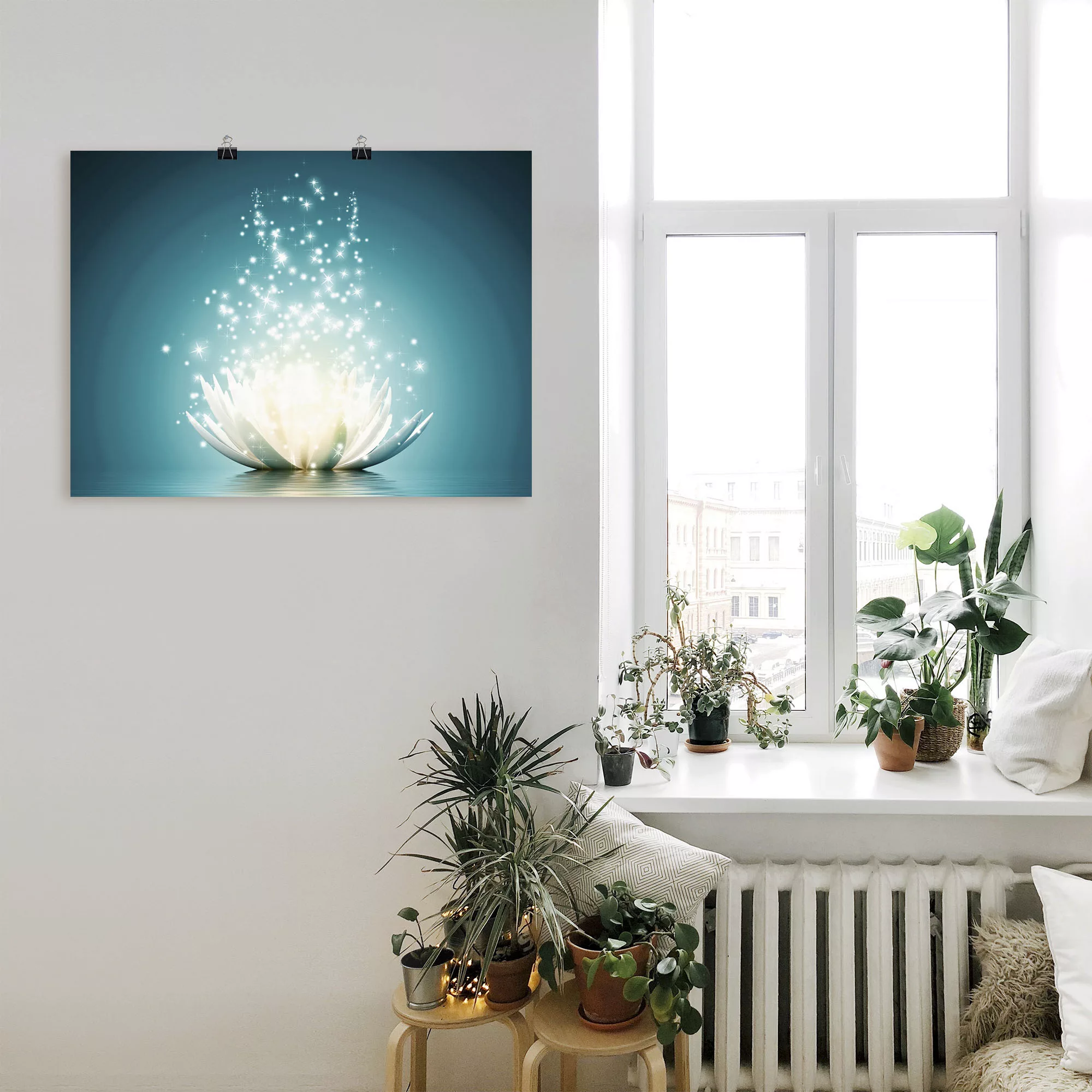 Artland Wandbild »Magie der Lotus-Blume«, Blumen, (1 St.), als Leinwandbild günstig online kaufen