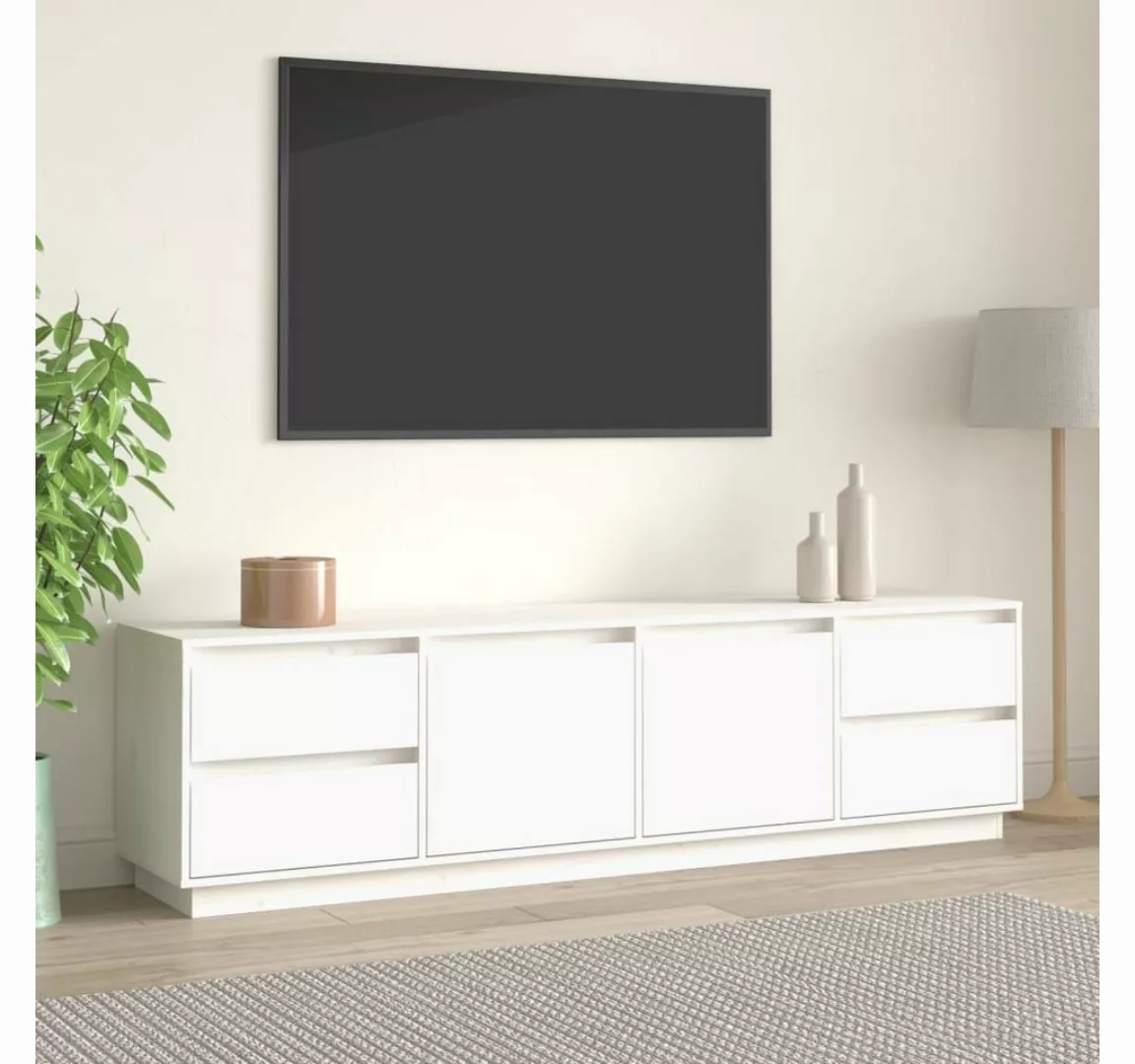 vidaXL TV-Schrank TV-Schrank Weiß 176x37x47,5 cm Massivholz Kiefer (1-St) günstig online kaufen