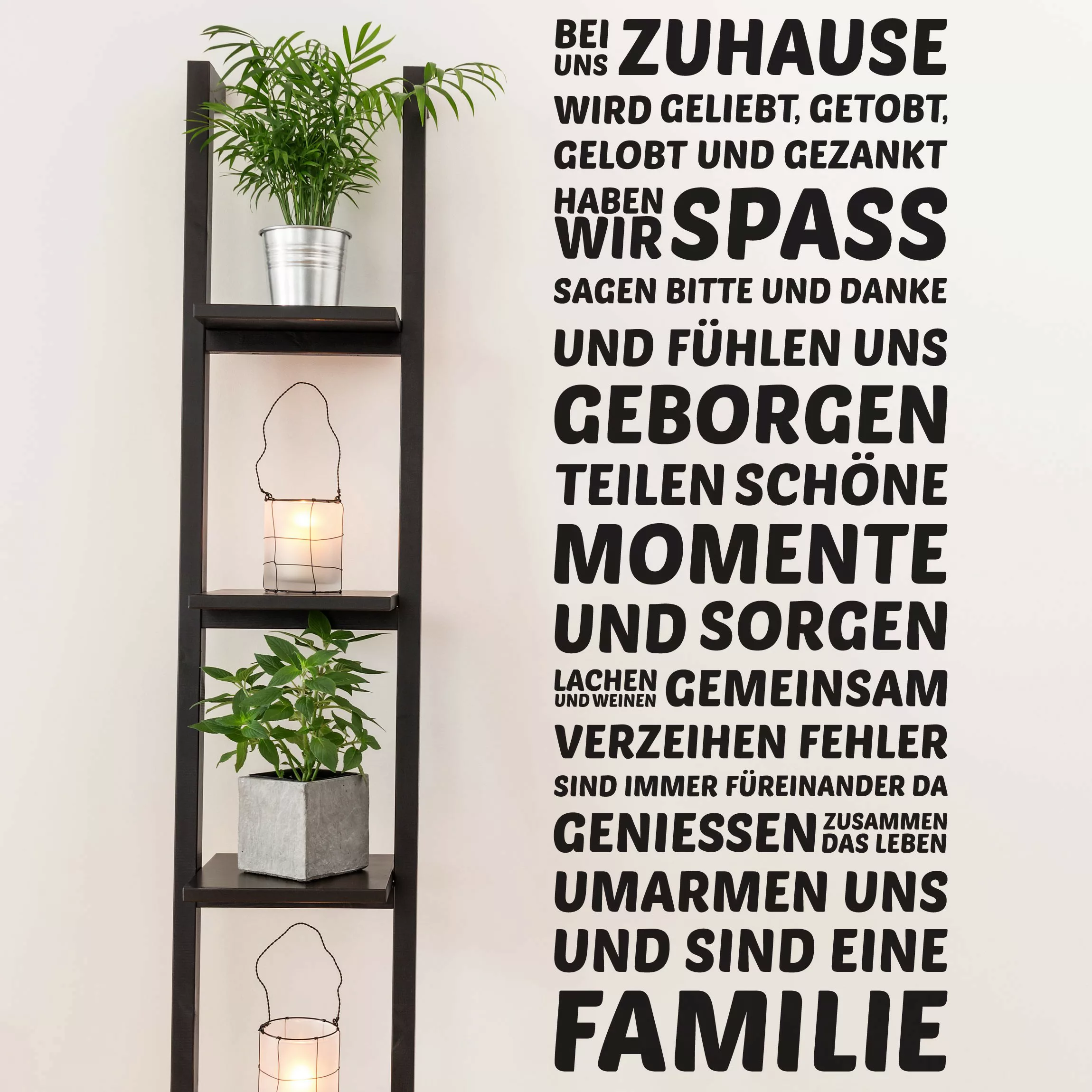 Wandtattoo Spruch Bei uns Zuhause günstig online kaufen