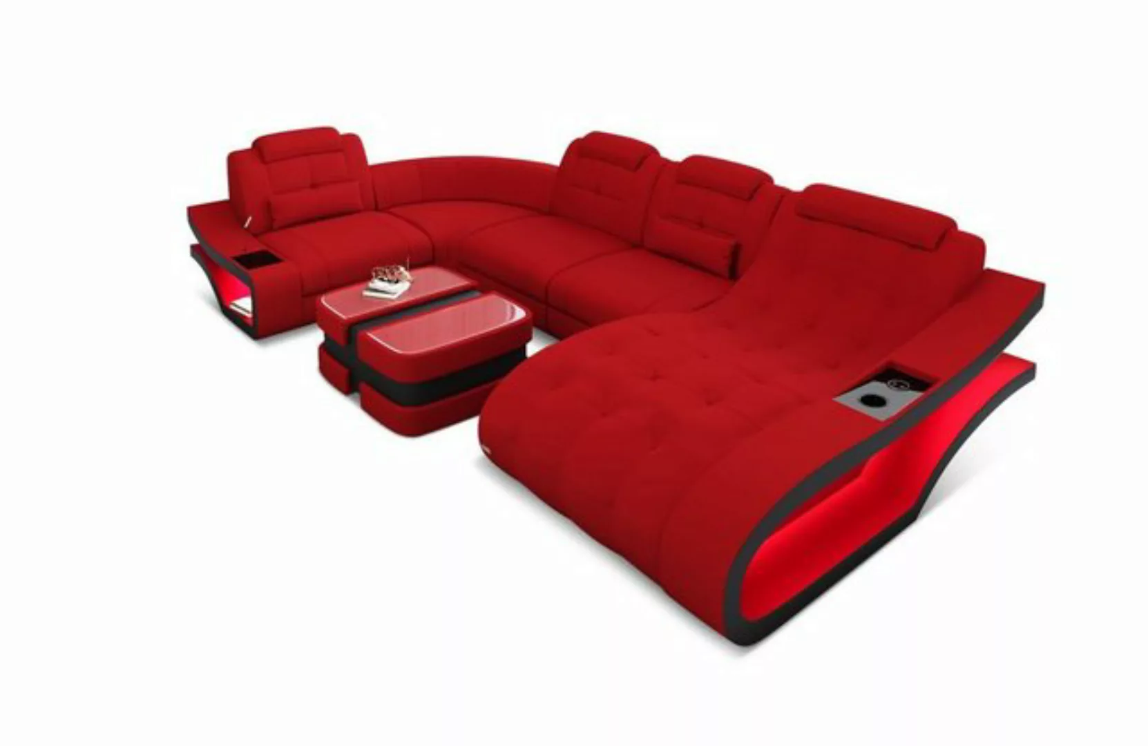 Sofa Dreams Wohnlandschaft Polster Stoffsofa Couch Elegante M - U Form Stof günstig online kaufen