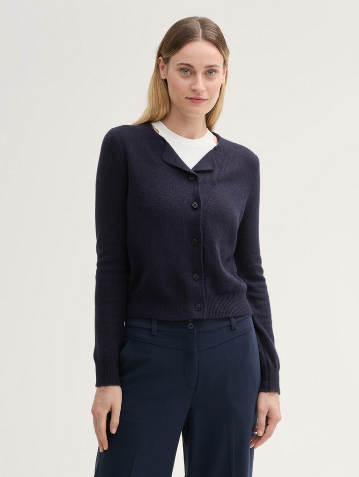 TOM TAILOR Cardigan Strickjacke mit Wollanteil günstig online kaufen