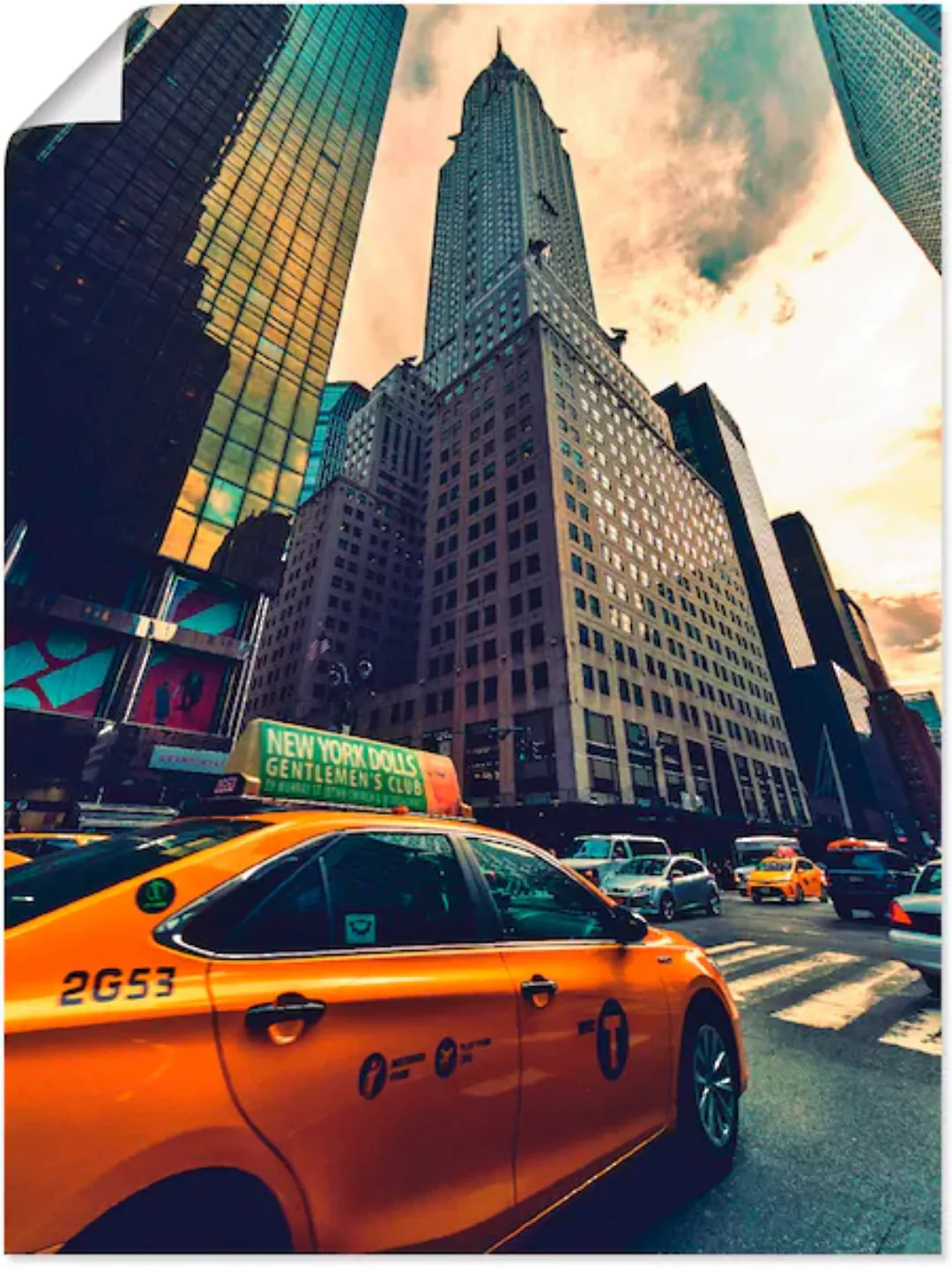 Artland Wandbild "Taxi in New York", Gebäude, (1 St.), als Leinwandbild, Po günstig online kaufen