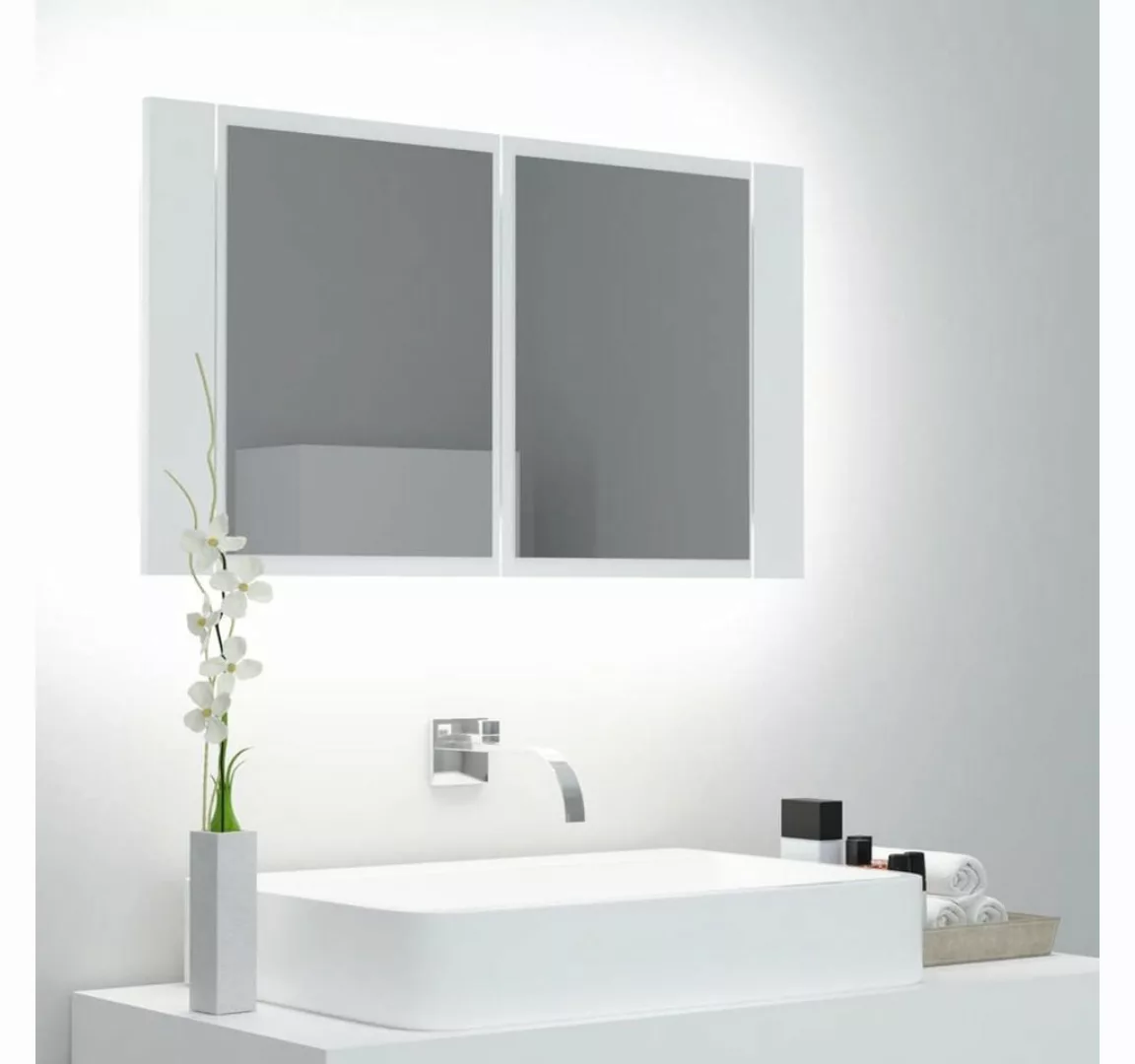 Led-bad-spiegelschrank Weiß 80x12x45 Cm günstig online kaufen