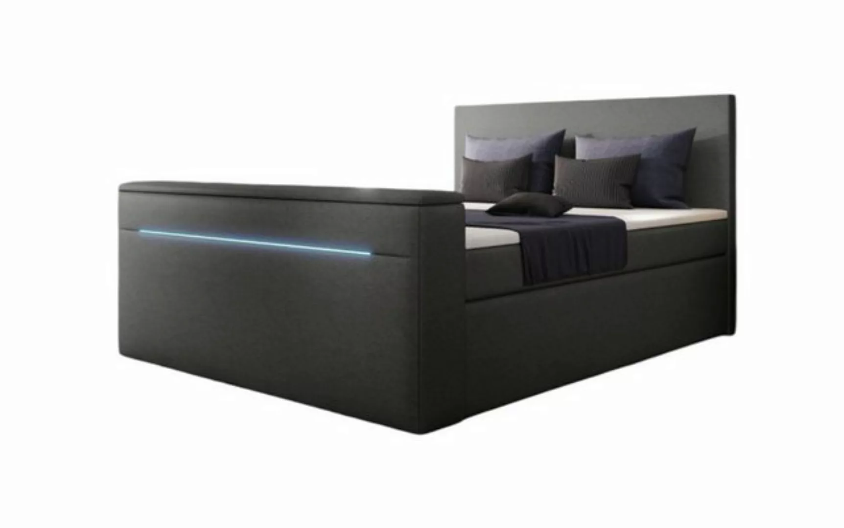 Luxusbetten24 Boxspringbett Simple, mit TV Lift und LED günstig online kaufen