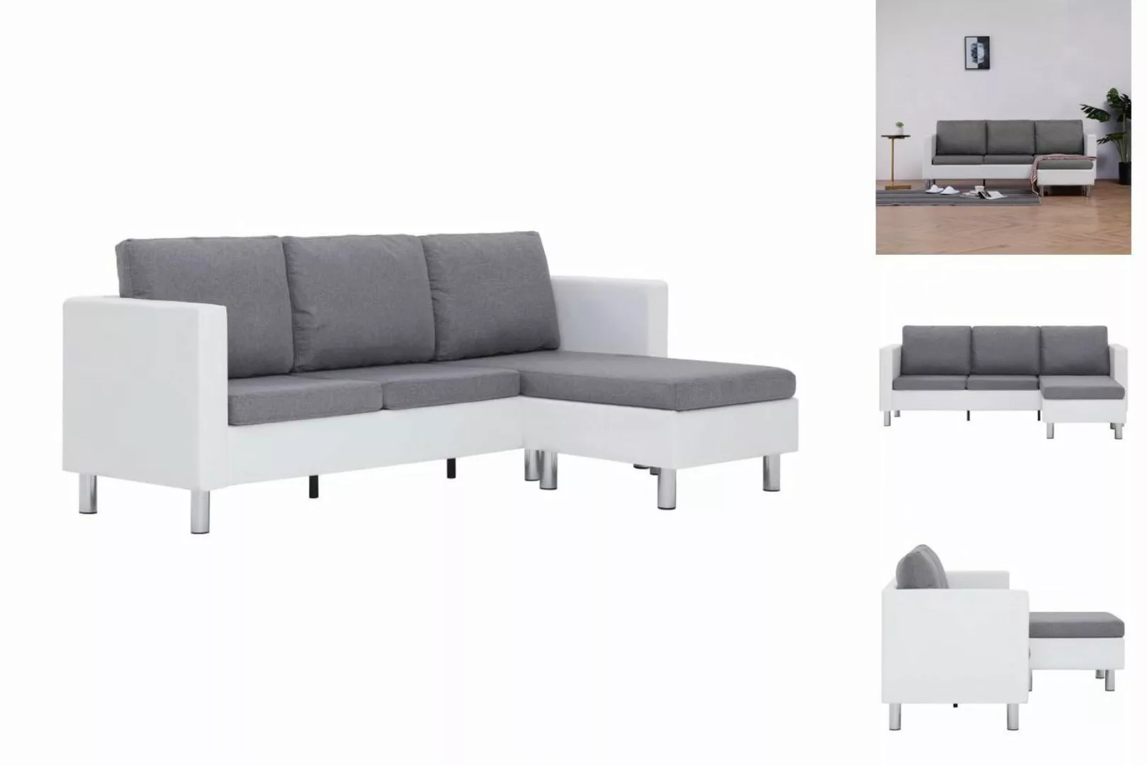 vidaXL Sofa 3-Sitzer-Sofa mit Kissen Schwarz Kunstleder günstig online kaufen