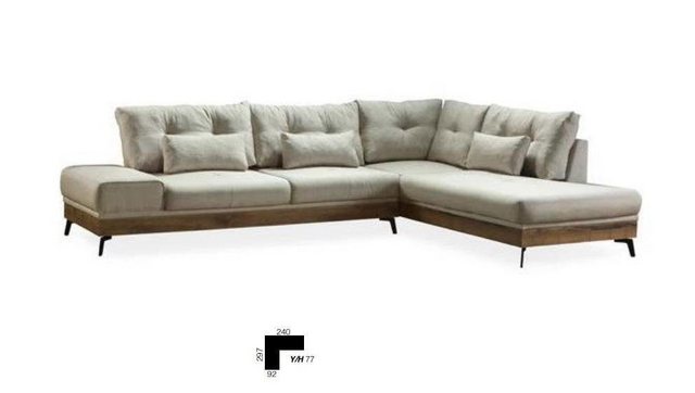 Xlmoebel Ecksofa L-Form Ecksofa Holz Couch Wohnzimmer Sofa Couchen Sofas, 1 günstig online kaufen