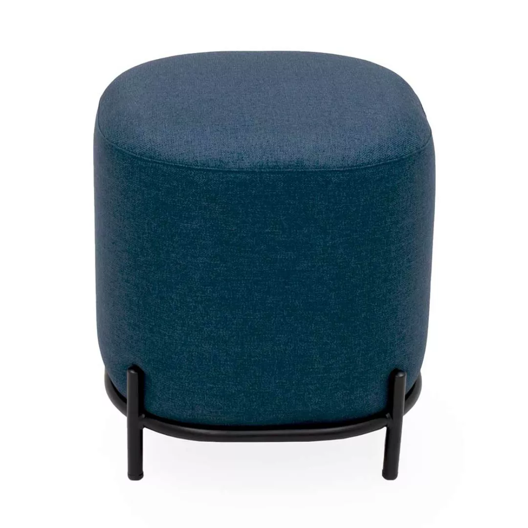 Webstoff Pouf in Blau modern günstig online kaufen