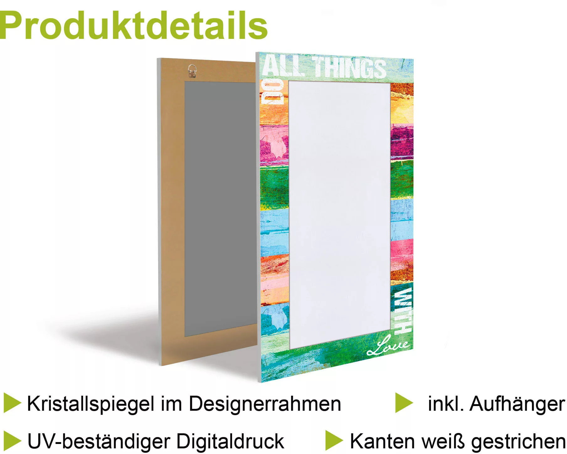 Artland Dekospiegel "Kreatives Element Rot", (1 St.), Wandspiegel, gerahmte günstig online kaufen