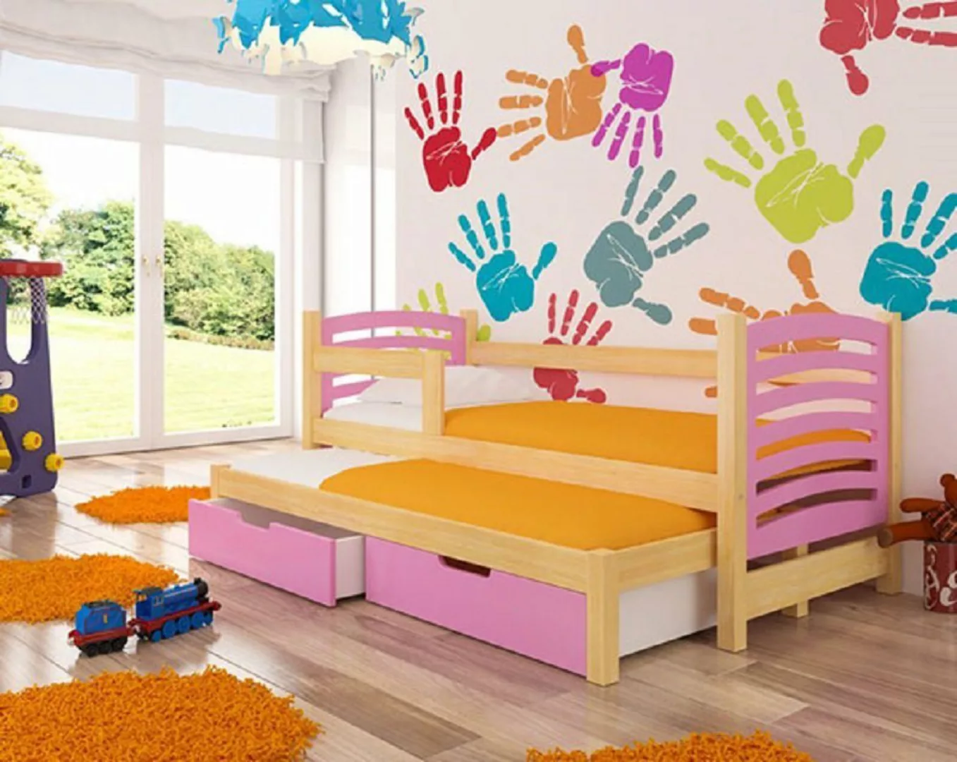 Feldmann-Wohnen Kinderbett AVILA (mit 2 Schlafgelegenheiten), Farbe wählbar günstig online kaufen