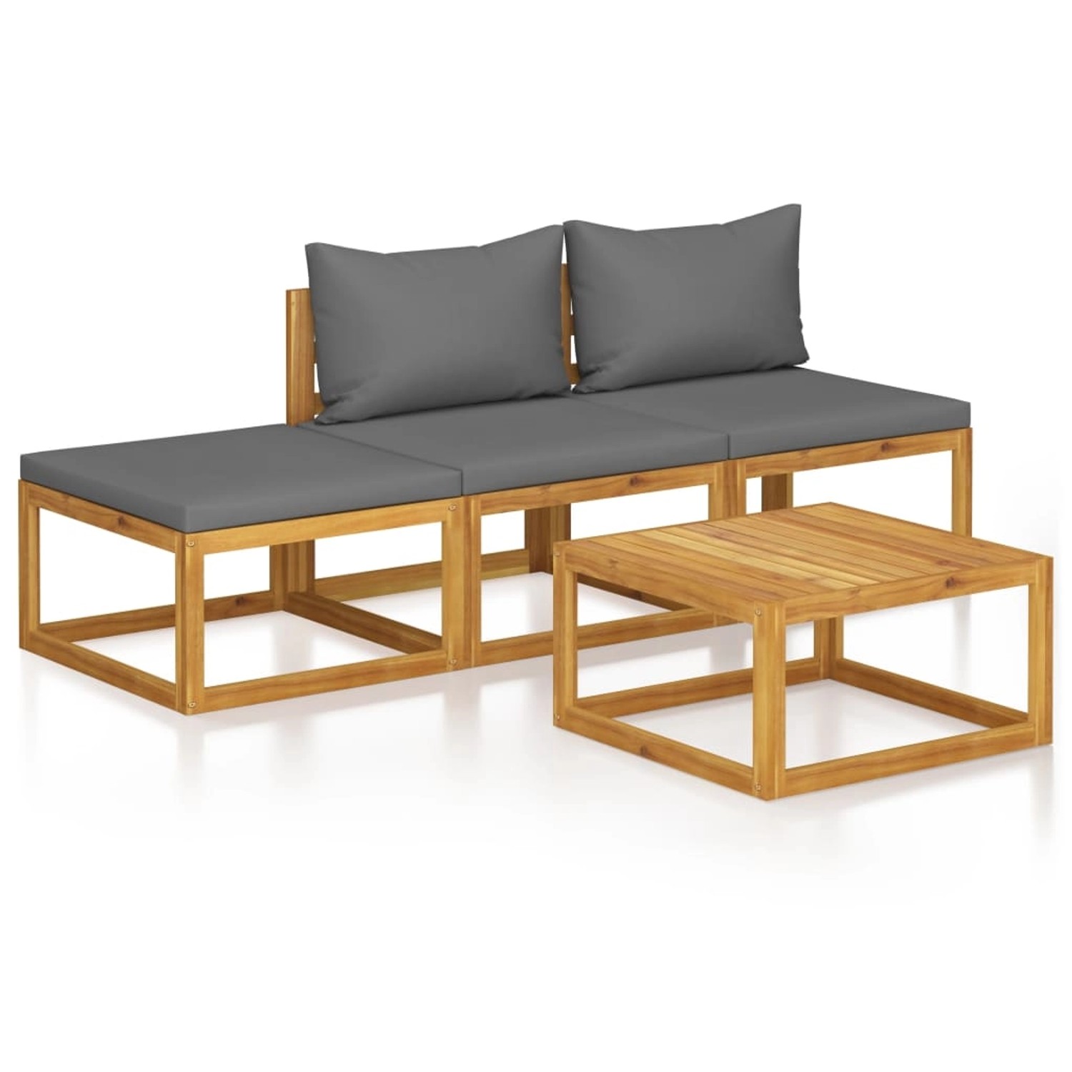 4-tlg. Garten-lounge-set Mit Auflagen Massivholz Akazie günstig online kaufen